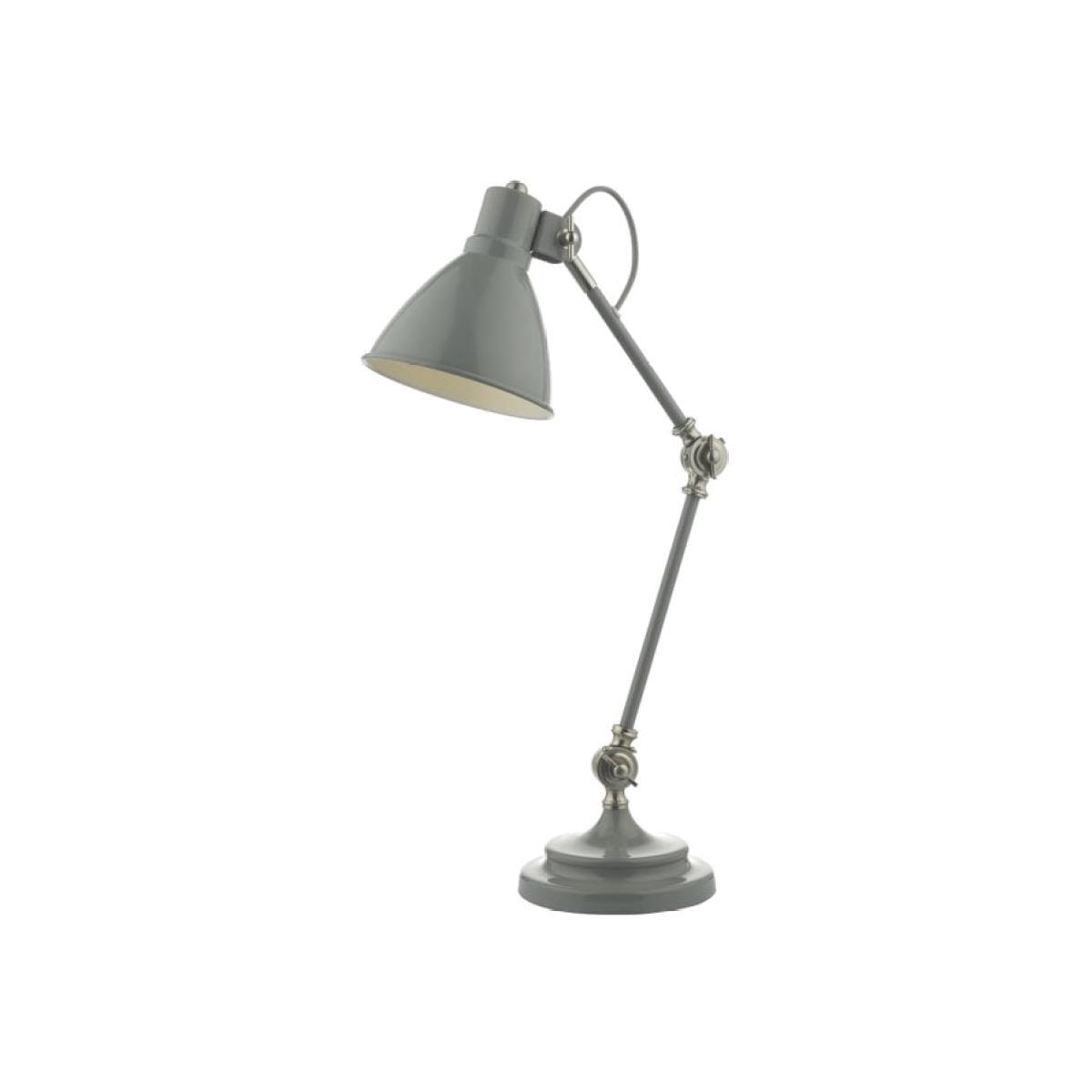 dar lighting EUN4239 Eunice Task Lamp Grey and Satin Nickel