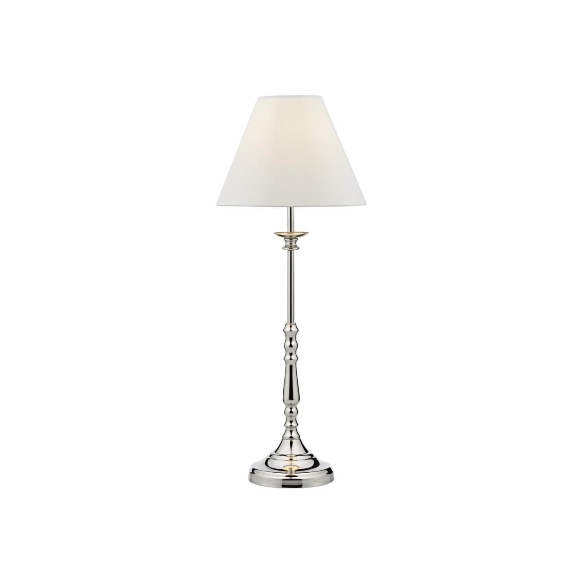 dar lighting BLE4138 Blenheim Table Lamp Polished Nickel with Shade