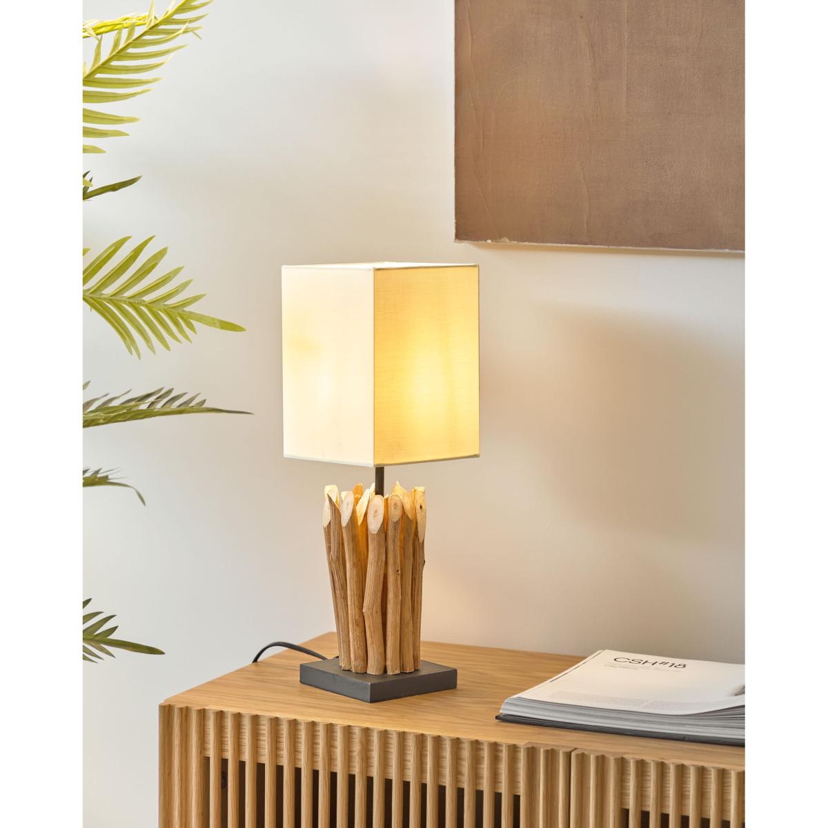 Boop table lamp made of solid red wood and rubberwood UK adapter – image 2