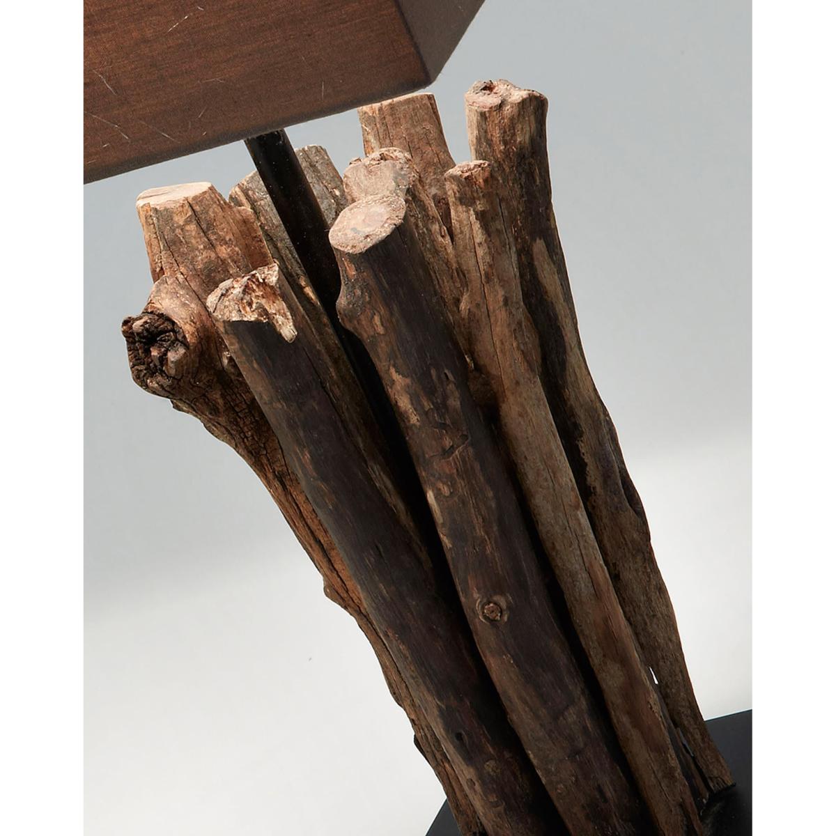 Antares table lamp in red wood and rubberwood UK adapter – image 2