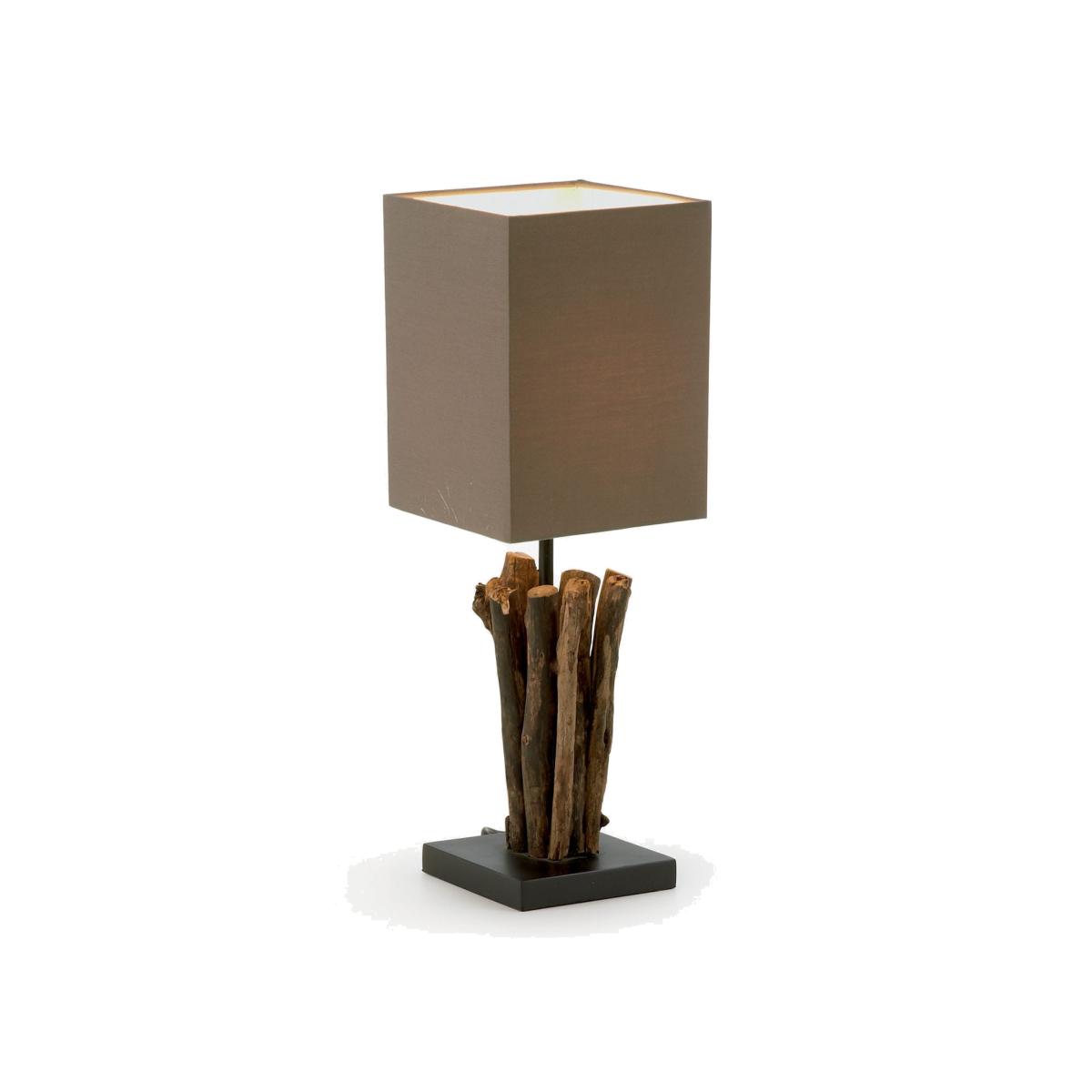 Antares table lamp in red wood and rubberwood UK adapter – image 1
