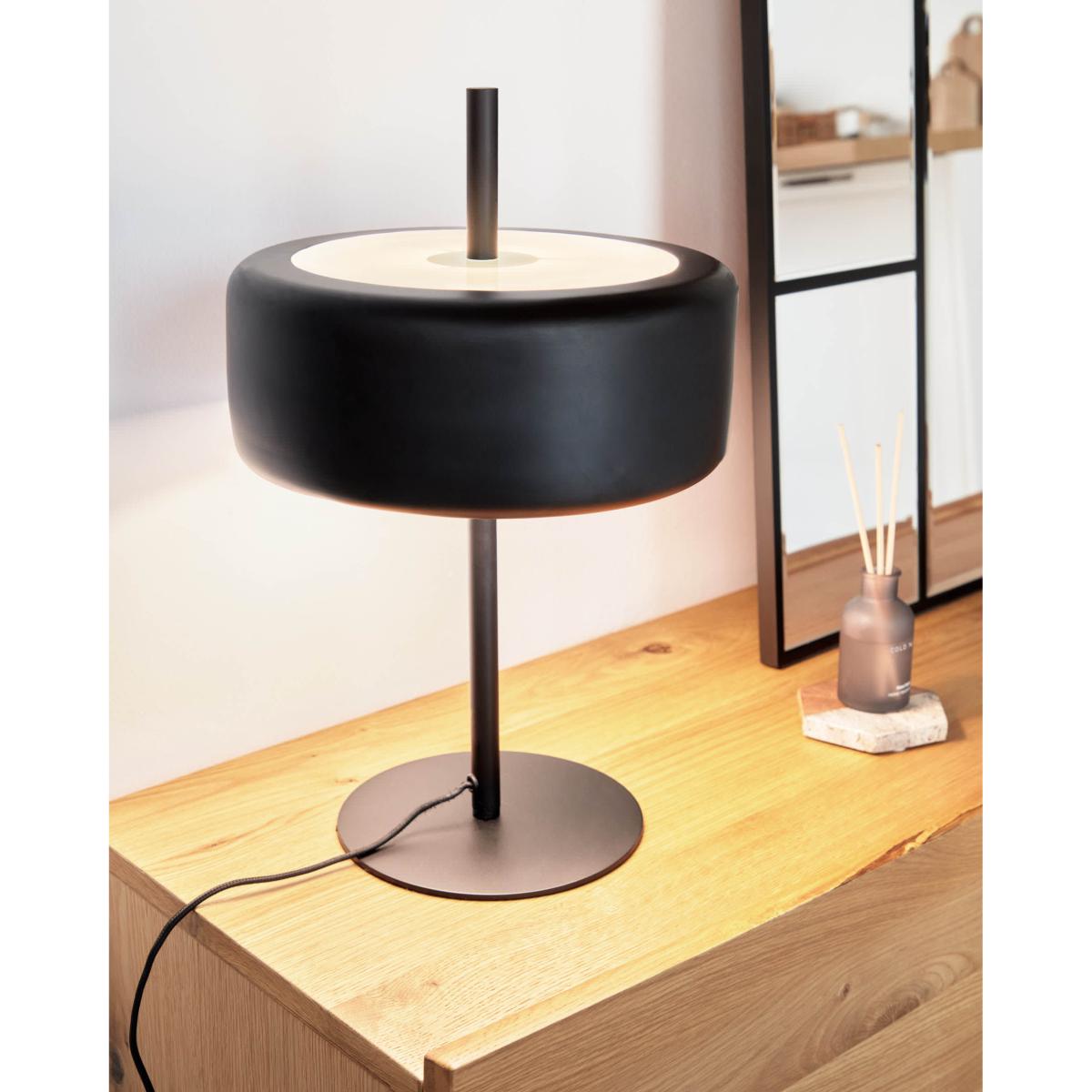 Francisca table lamp in metal with glass and black finish UK adapter – image 2