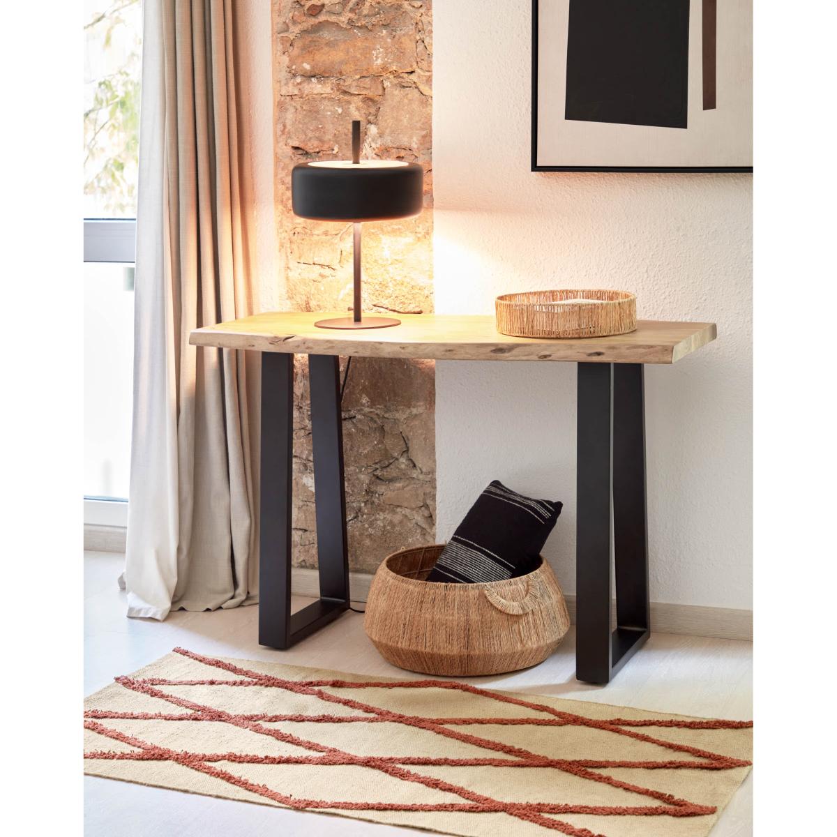 Francisca table lamp in metal with glass and black finish UK adapter – image 7