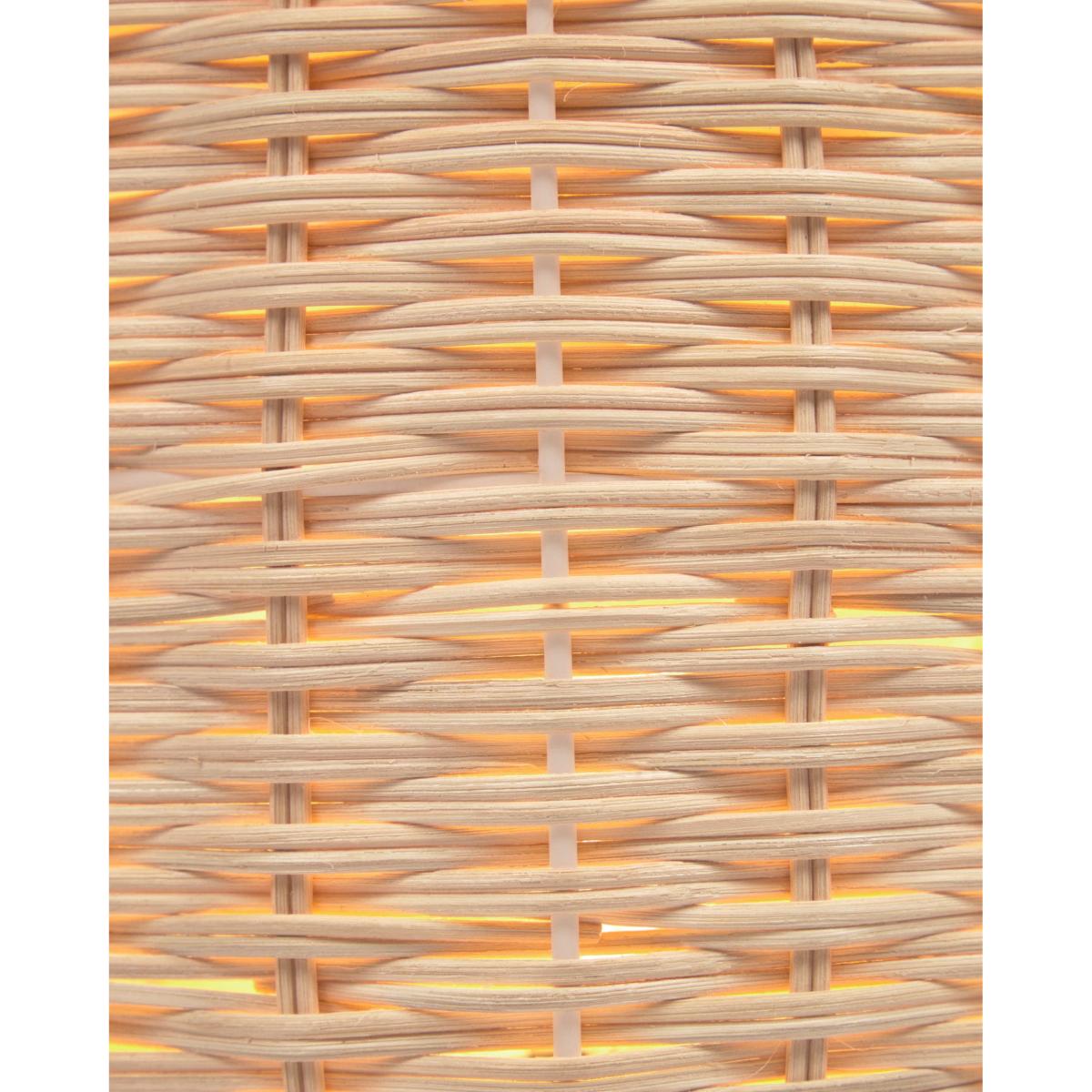 Small Lumisa table lamp in rattan with natural finish and green cord UK adapter – image 9