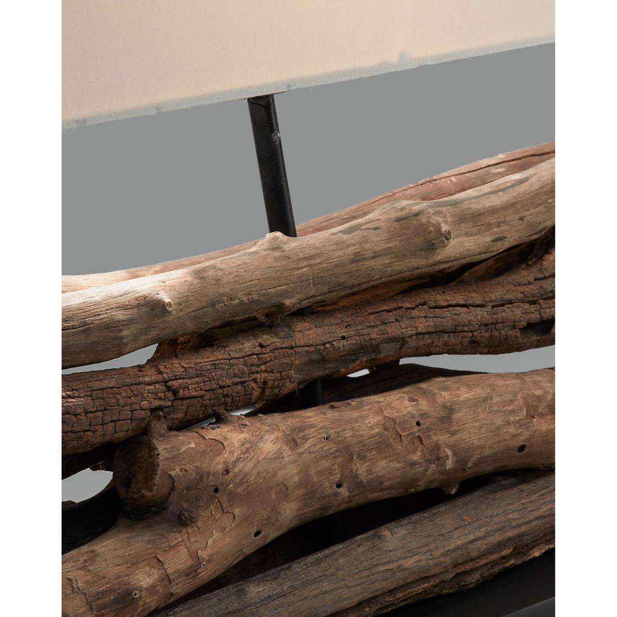 Sahai table lamp made of solid rubberwood UK adapter – image 3
