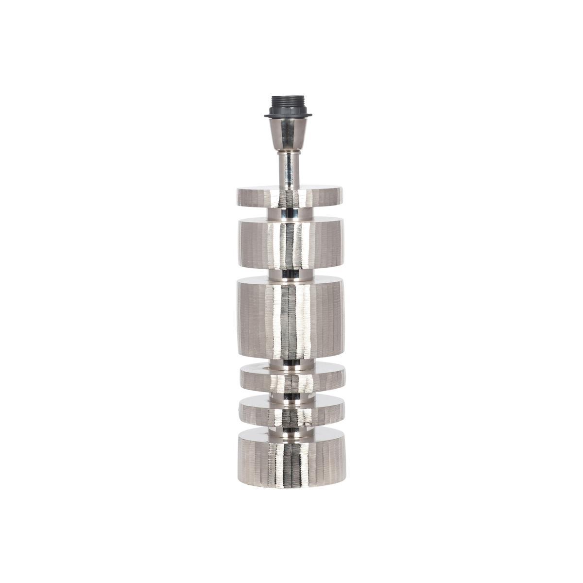 Silver Metal Stacked Cylinder Table Lamp Base – image 1