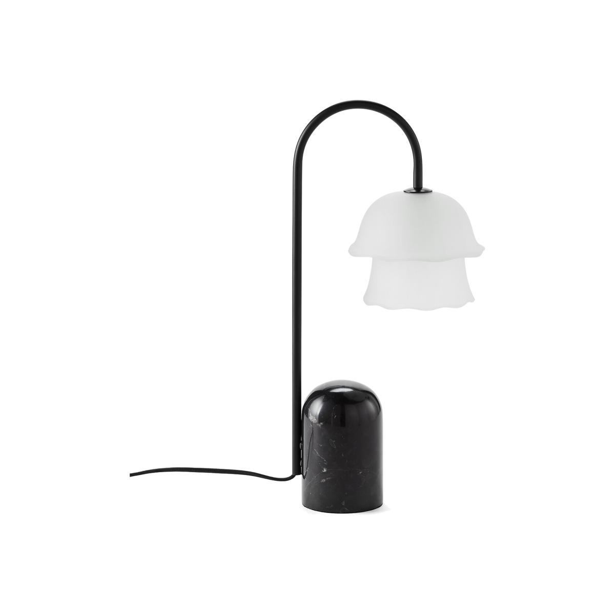 Linza Marble, Metal and Sandblasted Glass Table Lamp – image 1