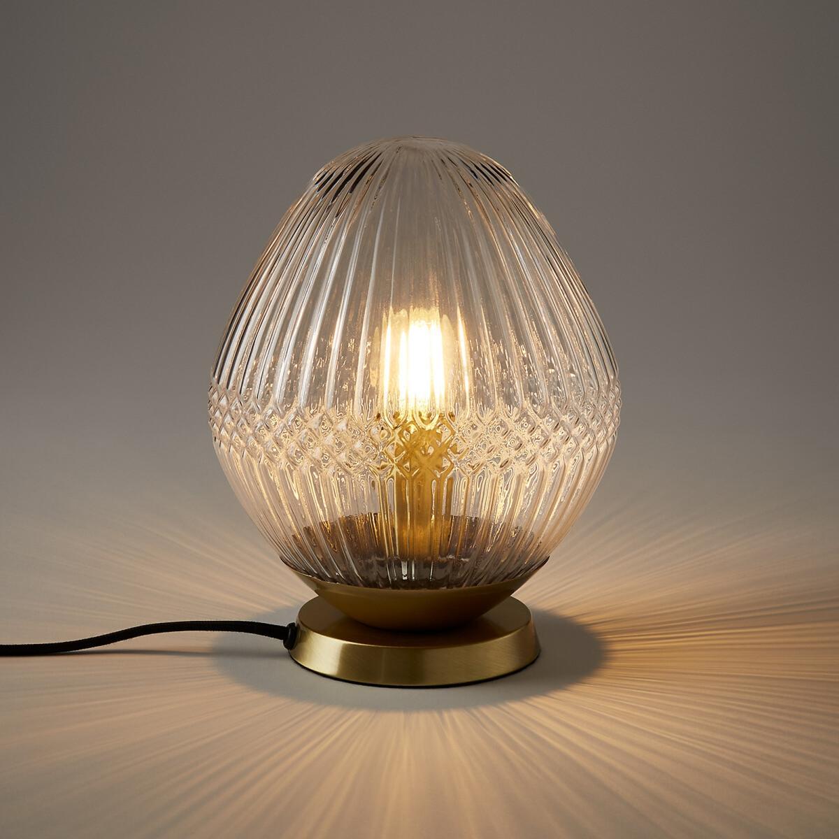 Ari Brass and Striated Glass Table Lamp – image 2