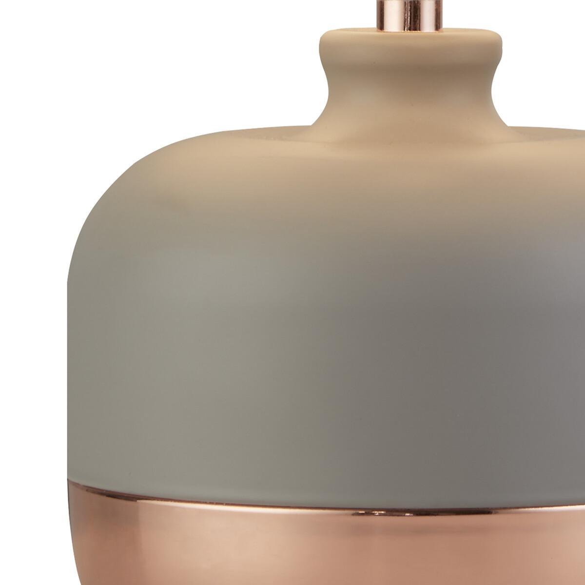 Grey with Copper Contrast Table Lamp with Grey Shade – image 3