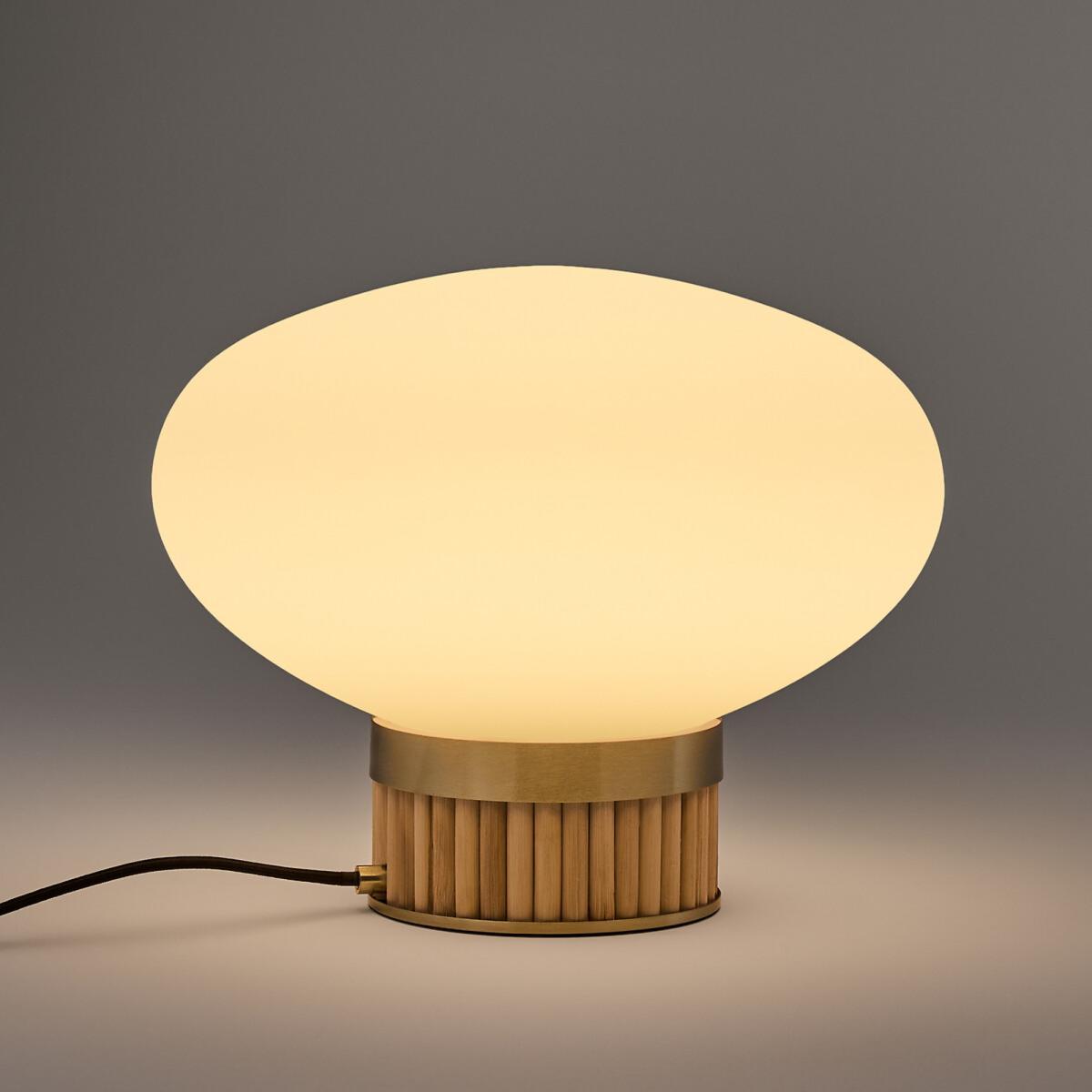 Dolce Brass, Bamboo and Opaline Table Lamp – image 2