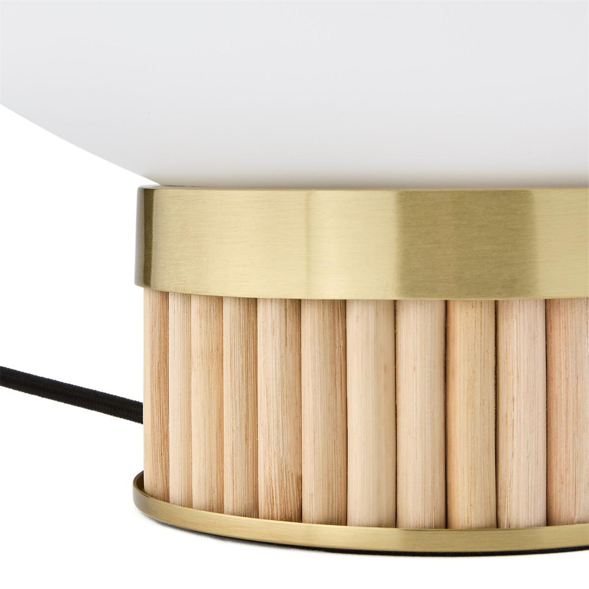 Dolce Brass, Bamboo and Opaline Table Lamp – image 3