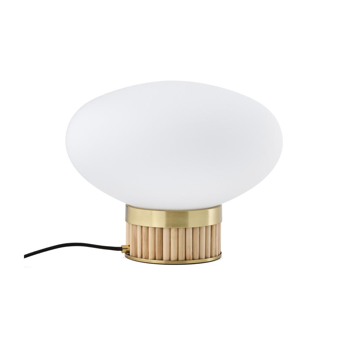 Dolce Brass, Bamboo and Opaline Table Lamp – image 1
