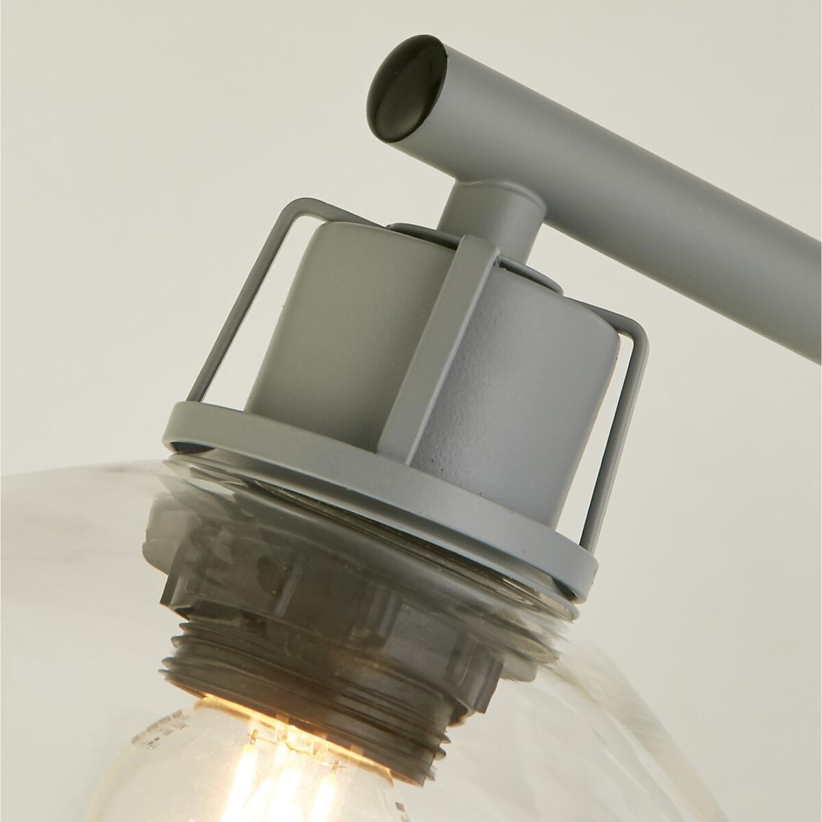 Clear Glass and Grey Detail Task Table Lamp – image 3