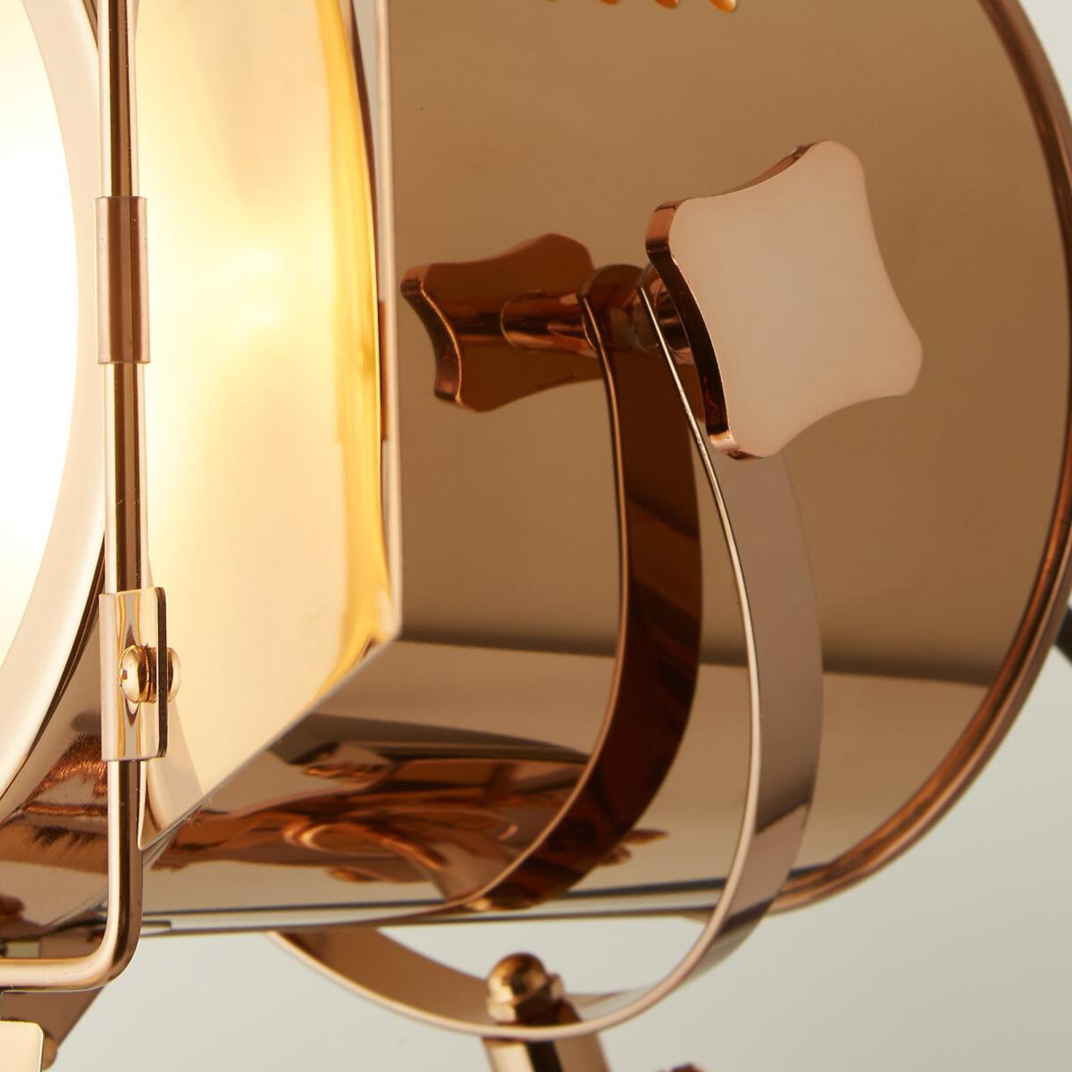 Black Wood with Copper Accent Spotlight Tripod Table Lamp – image 3