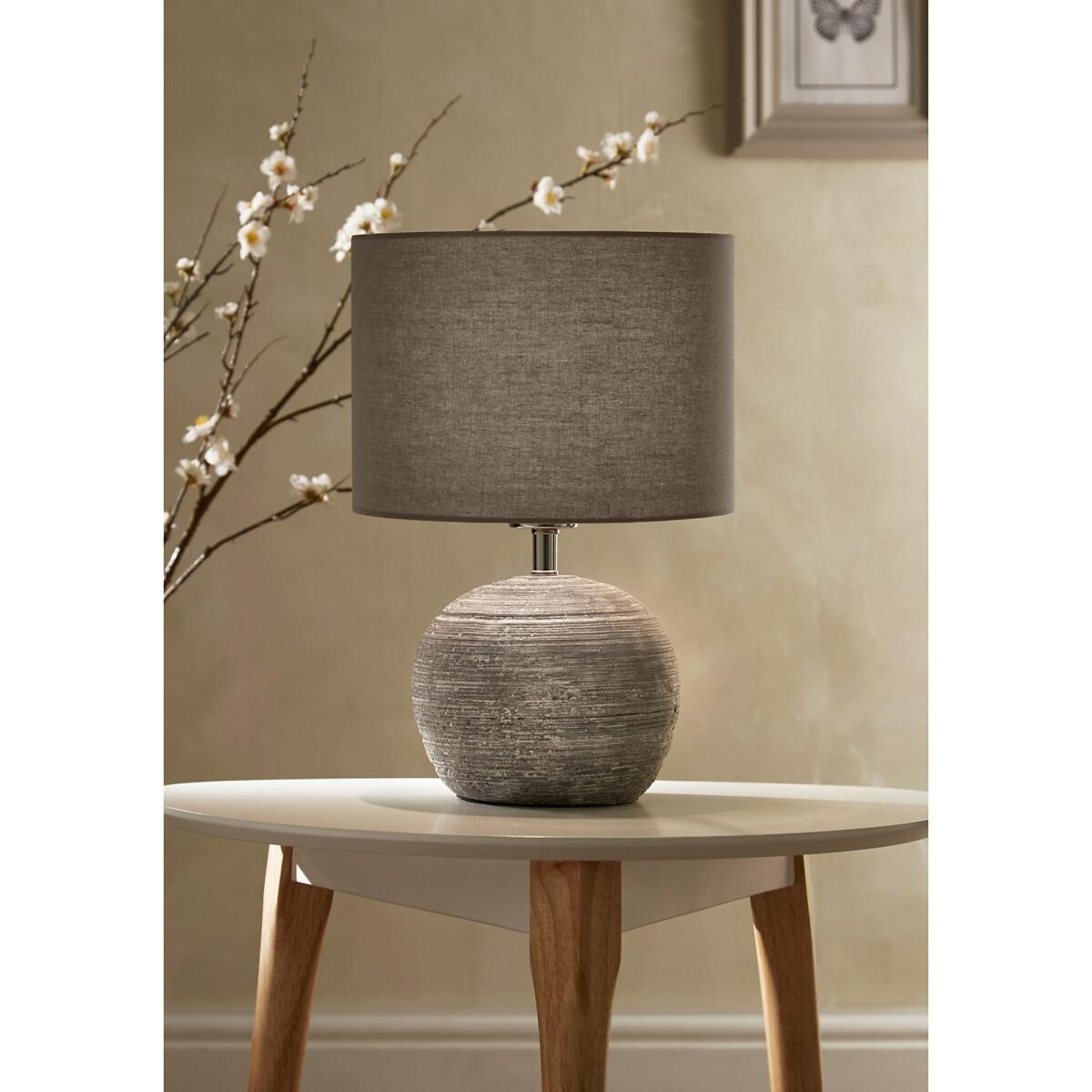 Grey Terracotta with Scratch Detailing Table Lamp – image 2