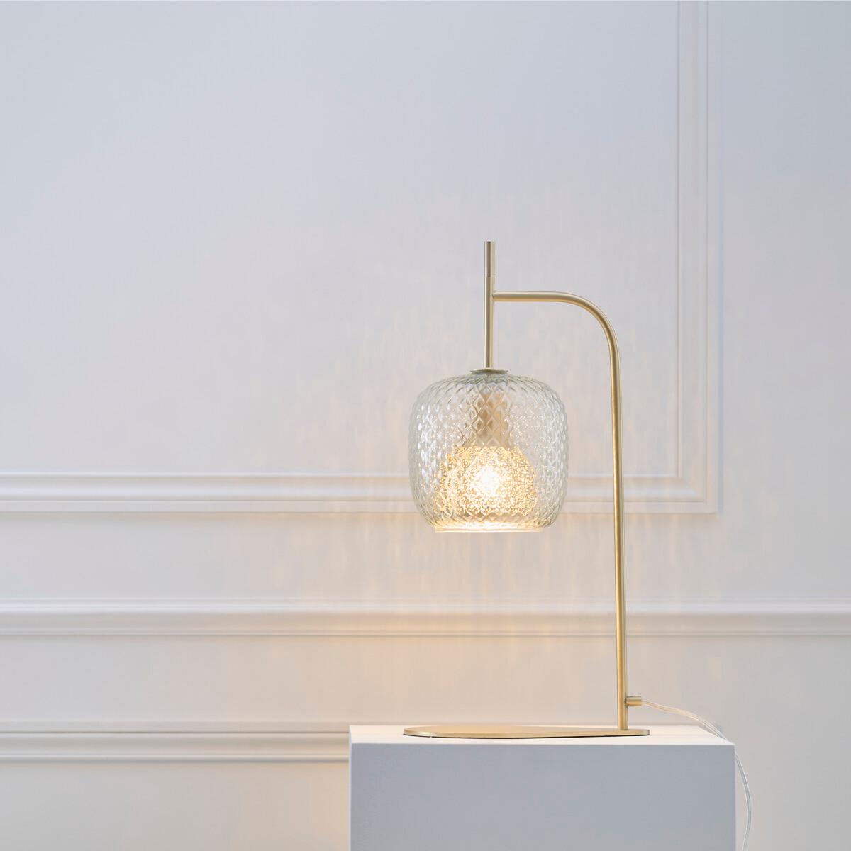 Mistinguett Brass and Chiselled Glass Table Lamp – image 14