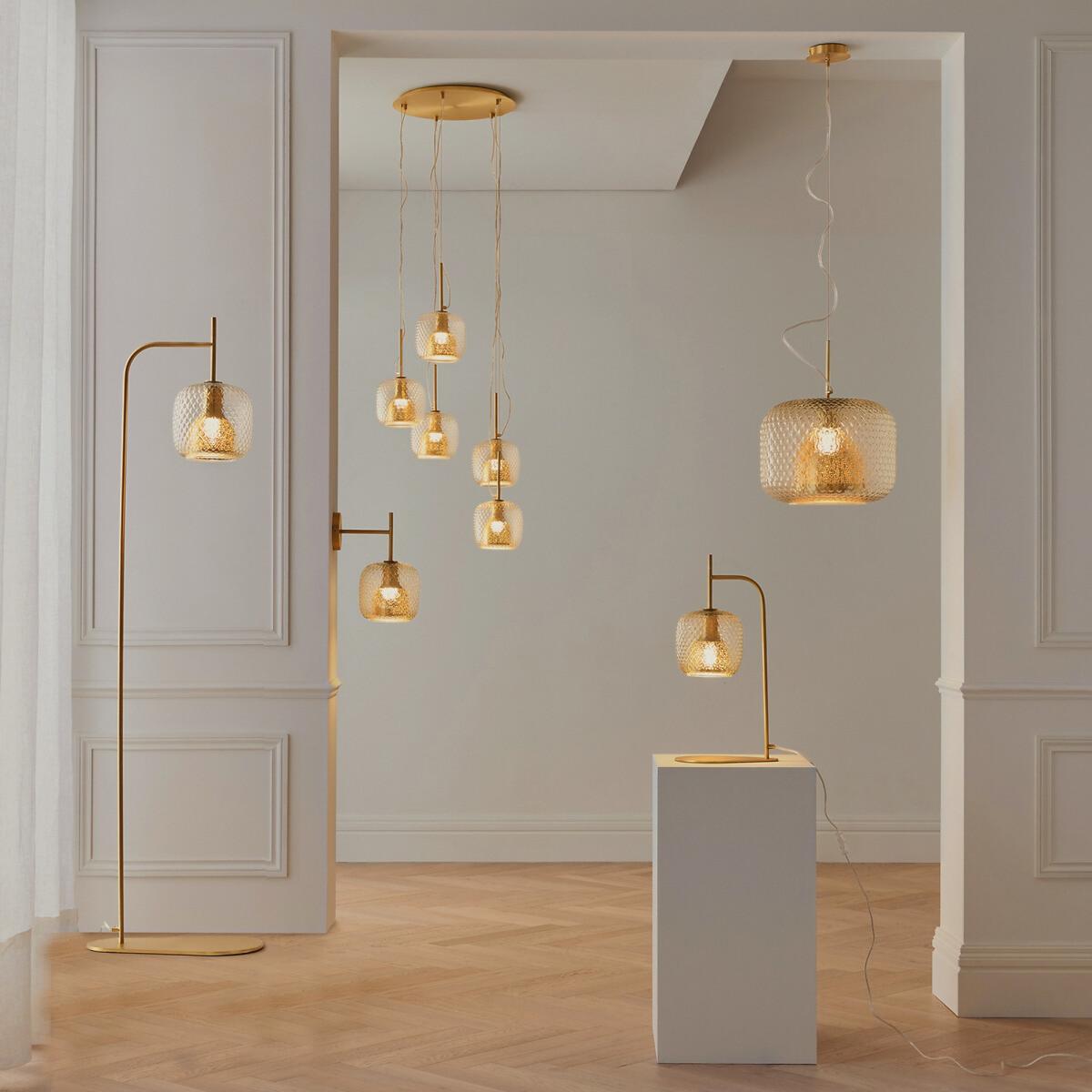 Mistinguett Brass and Chiselled Glass Table Lamp – image 7