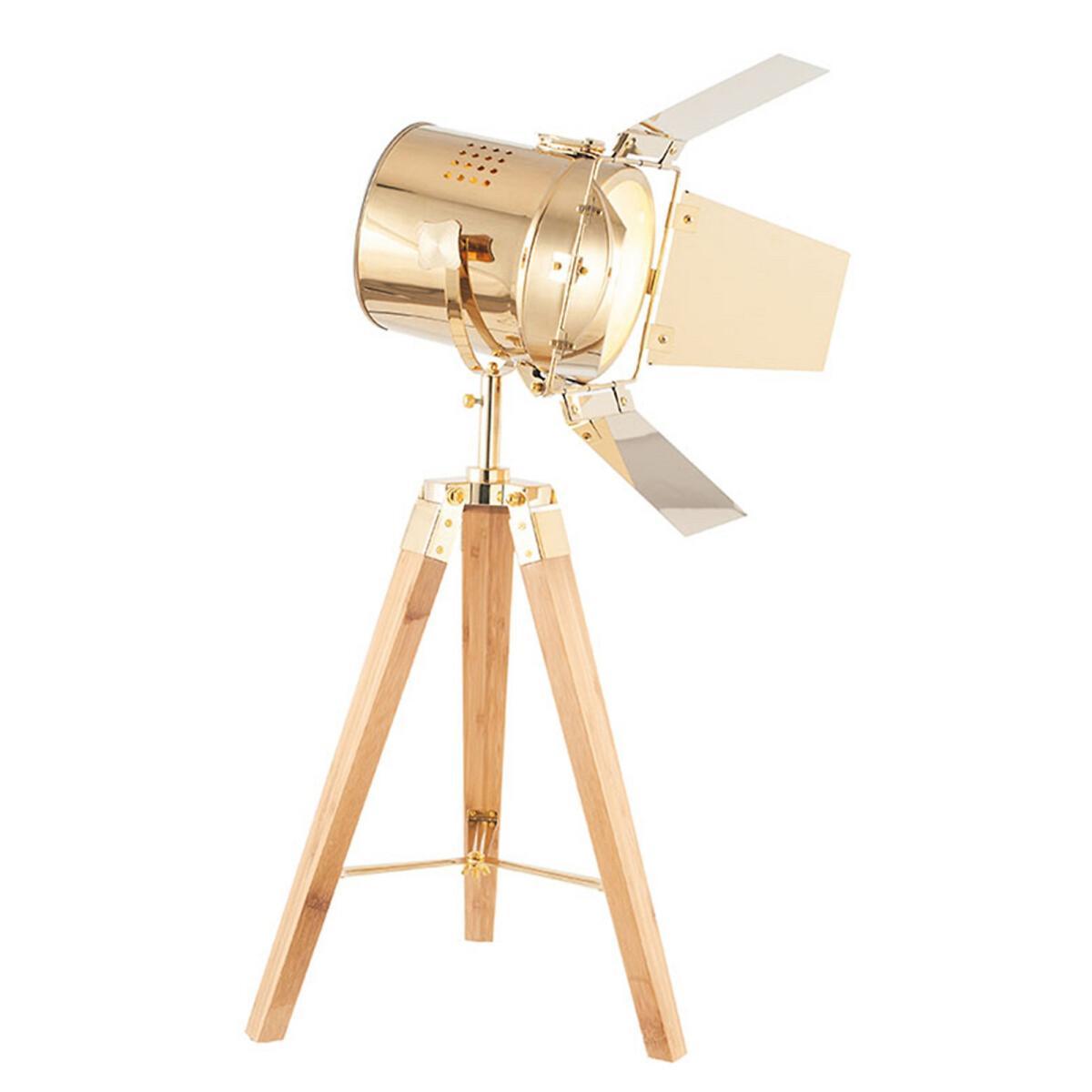 Hereford Gold and Natural Tripod Table Lamp – image 2