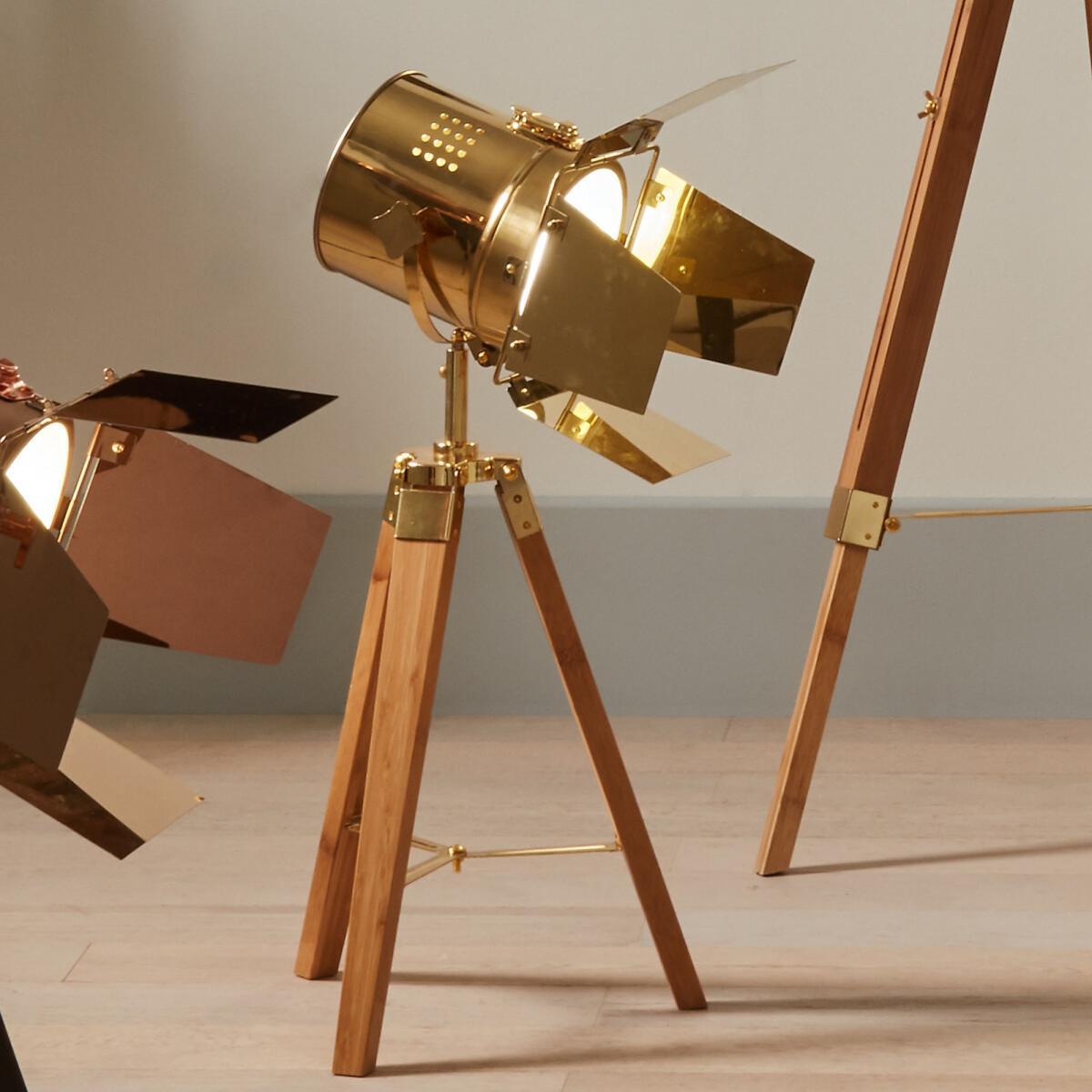 Hereford Gold and Natural Tripod Table Lamp – image 3