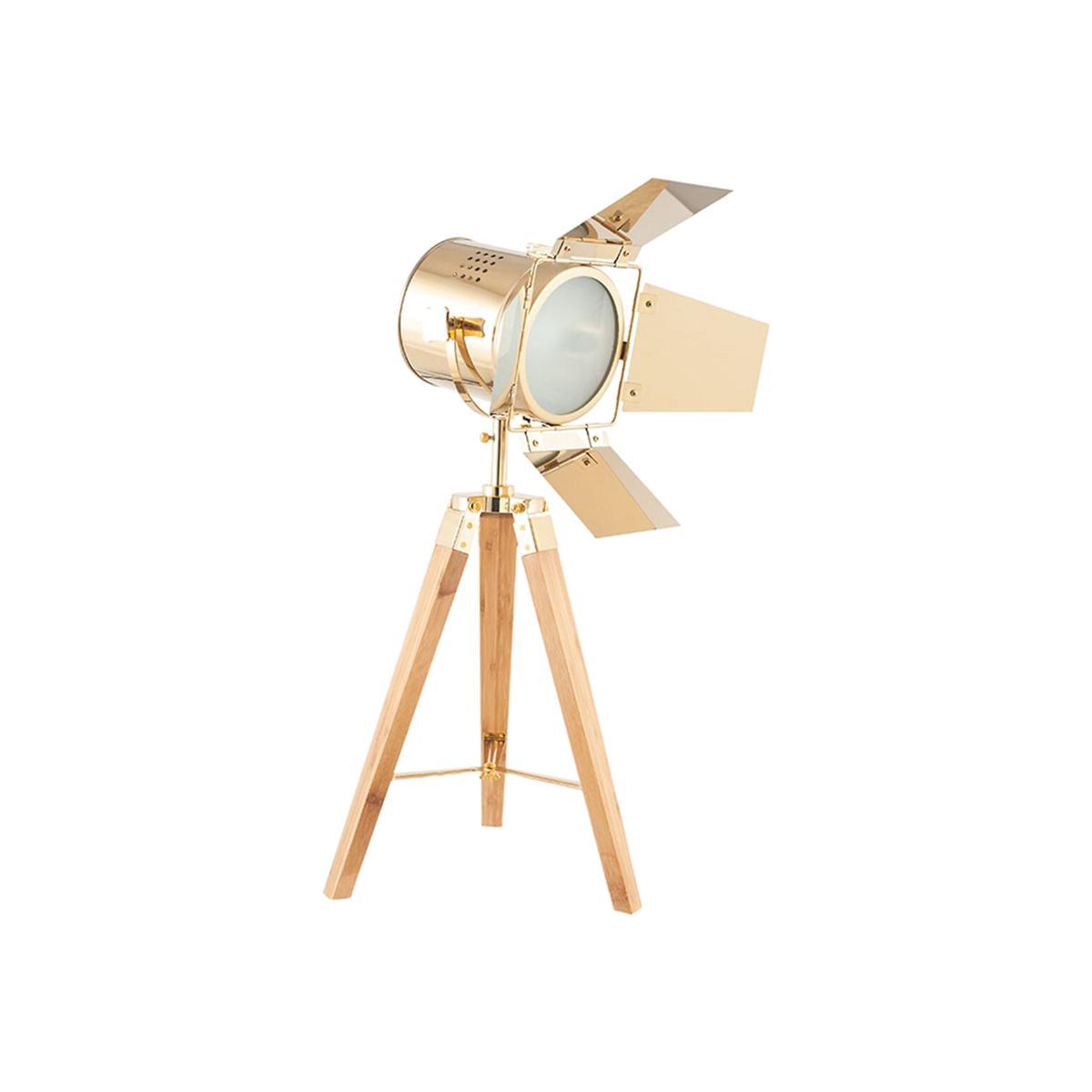 Hereford Gold and Natural Tripod Table Lamp – image 1
