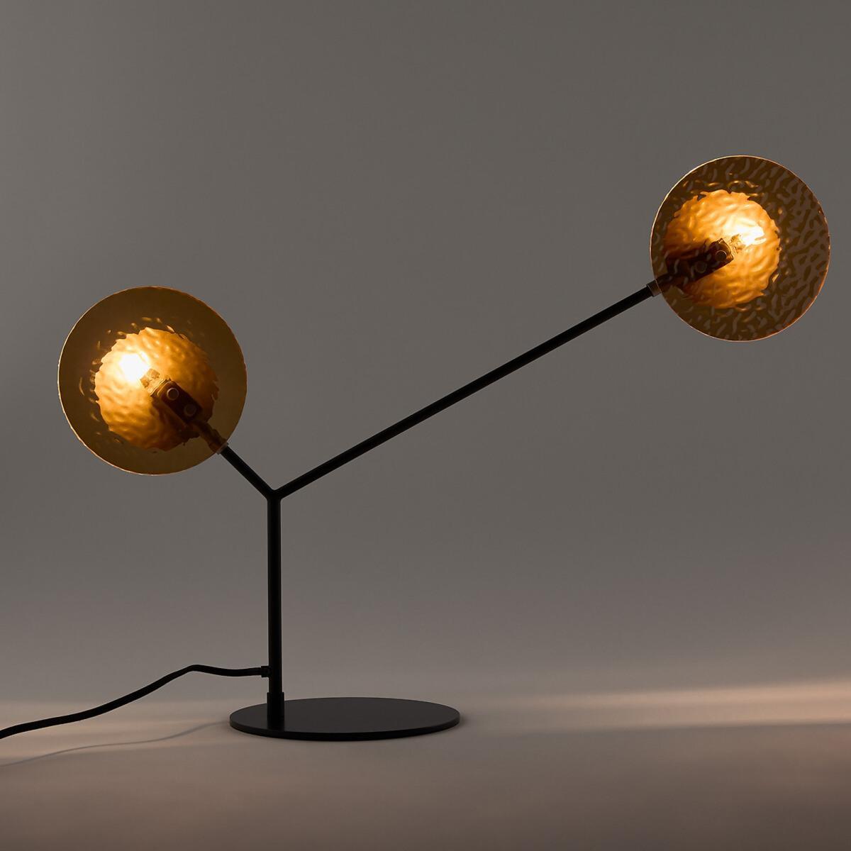 Palma Metal and Amber Glass Lamp – image 2