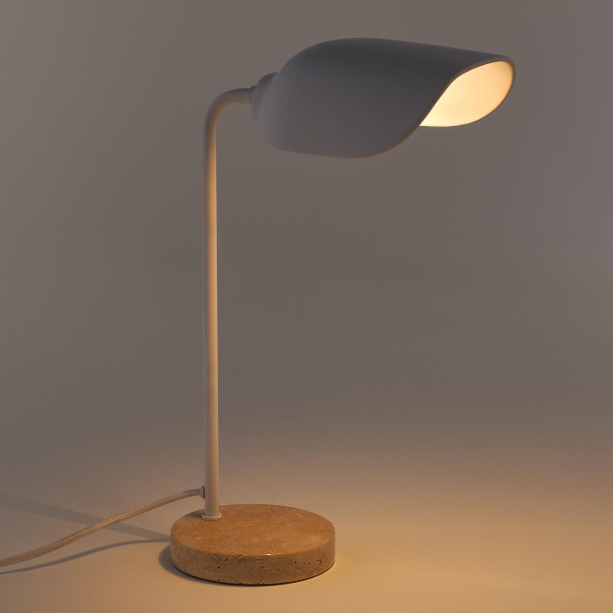 Perlata Ceramic and Travertine Table Lamp – image 2