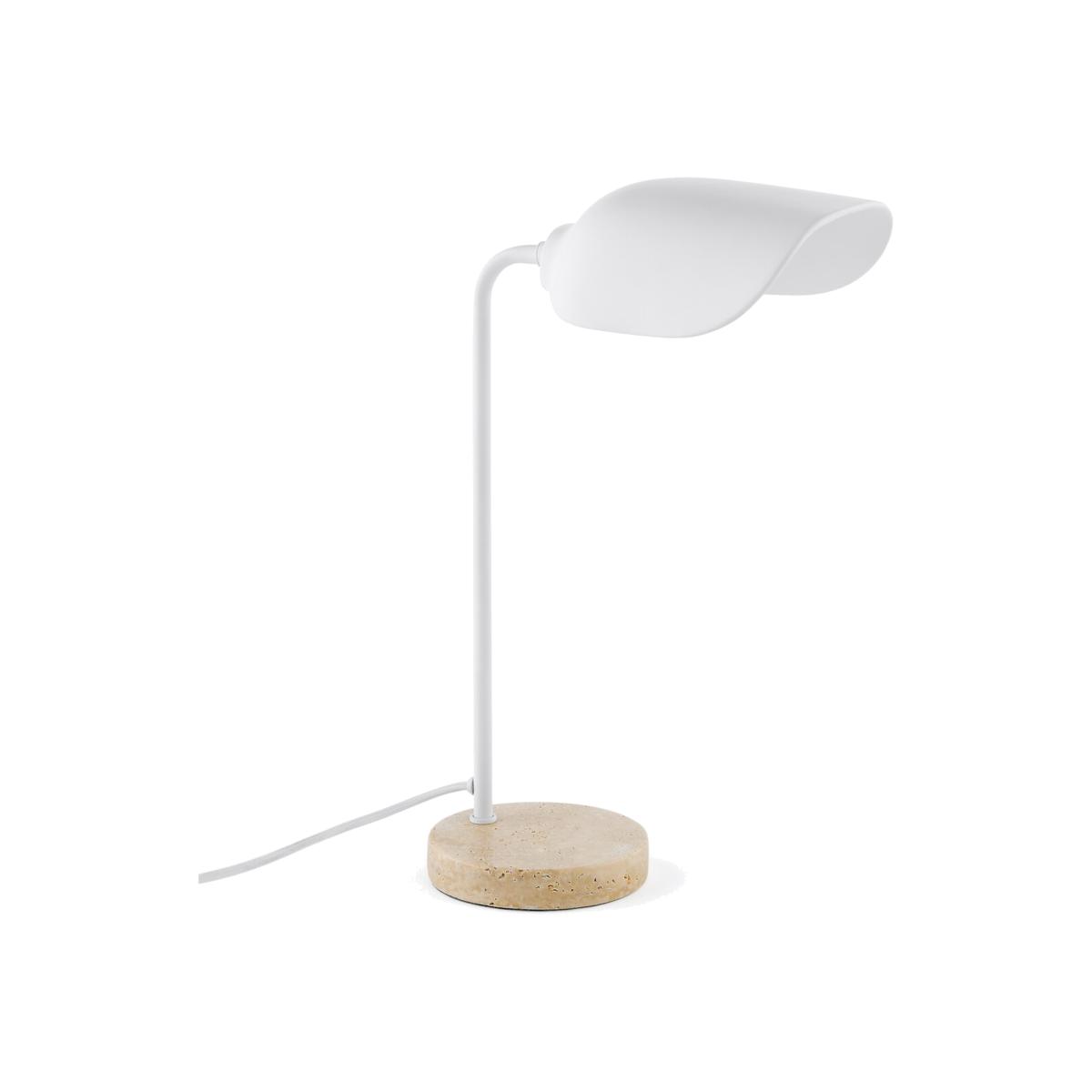 Perlata Ceramic and Travertine Table Lamp – image 1
