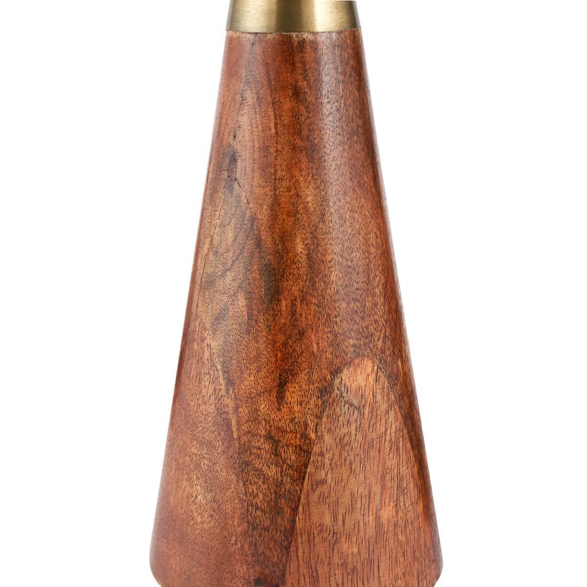 Antique Brass and Dark Wood Table Lamp Base – image 3