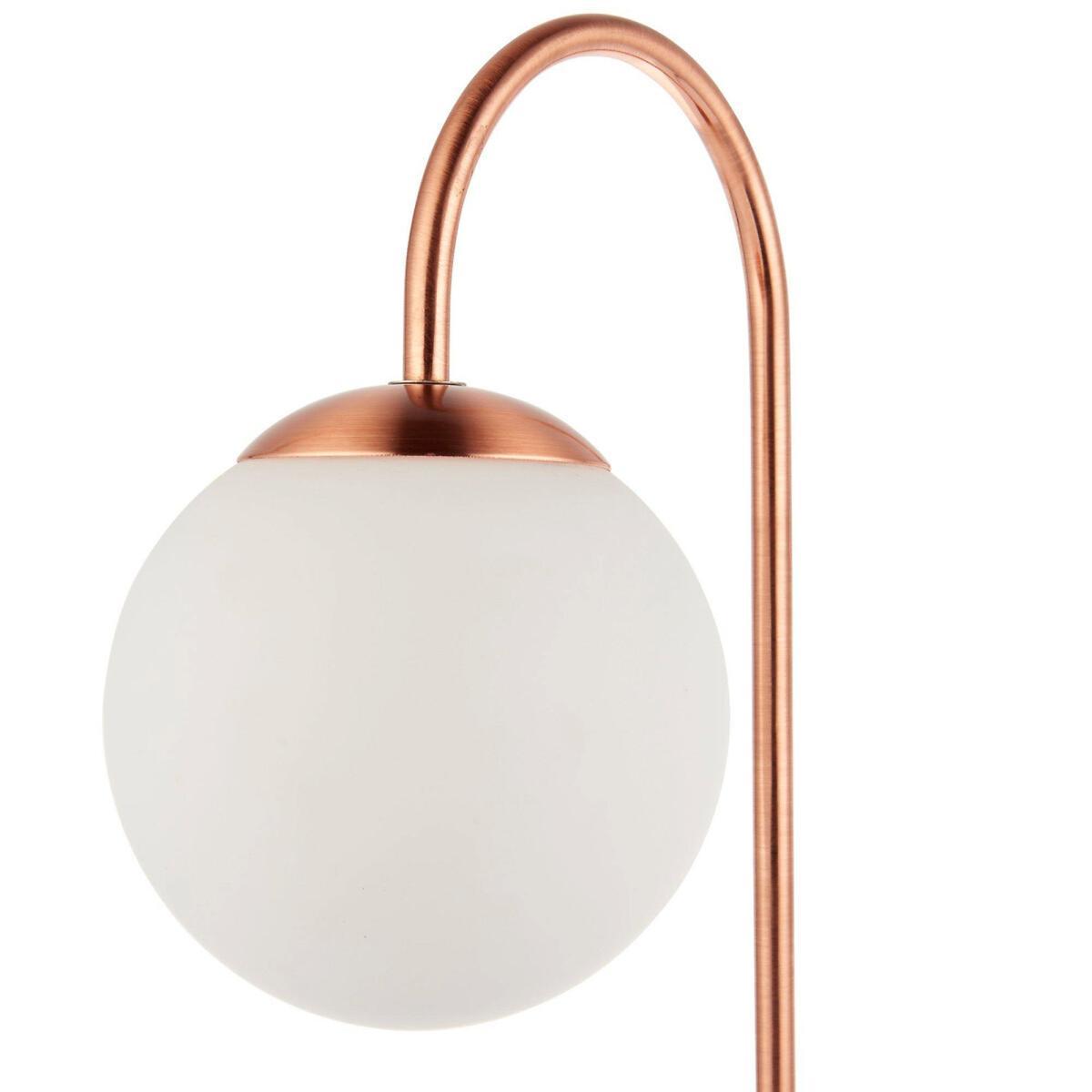 Copper Table Lamp With Opal Glass Shade – image 2