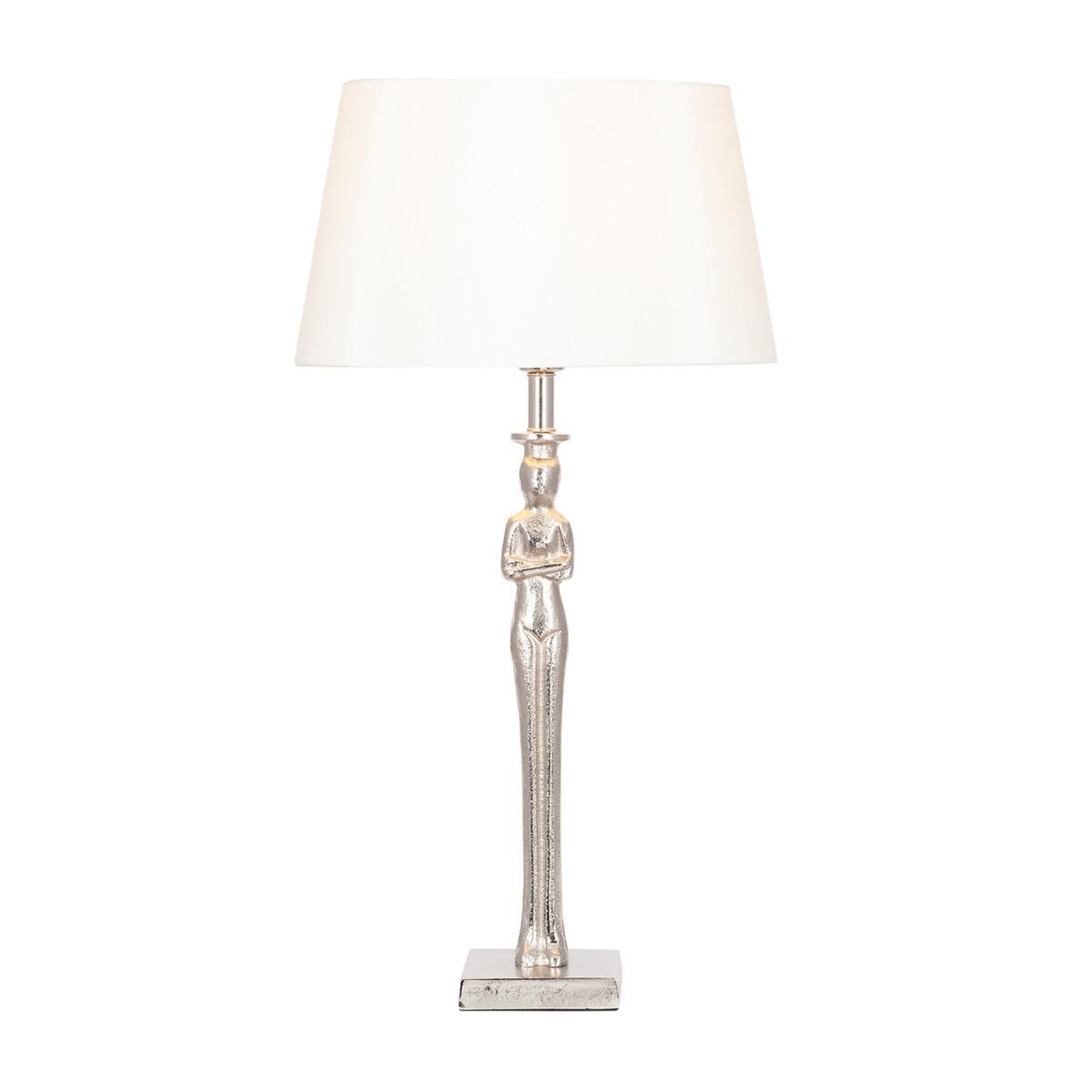 Antique Silver Metal Hands on Hips Table Lamp Base – image 5