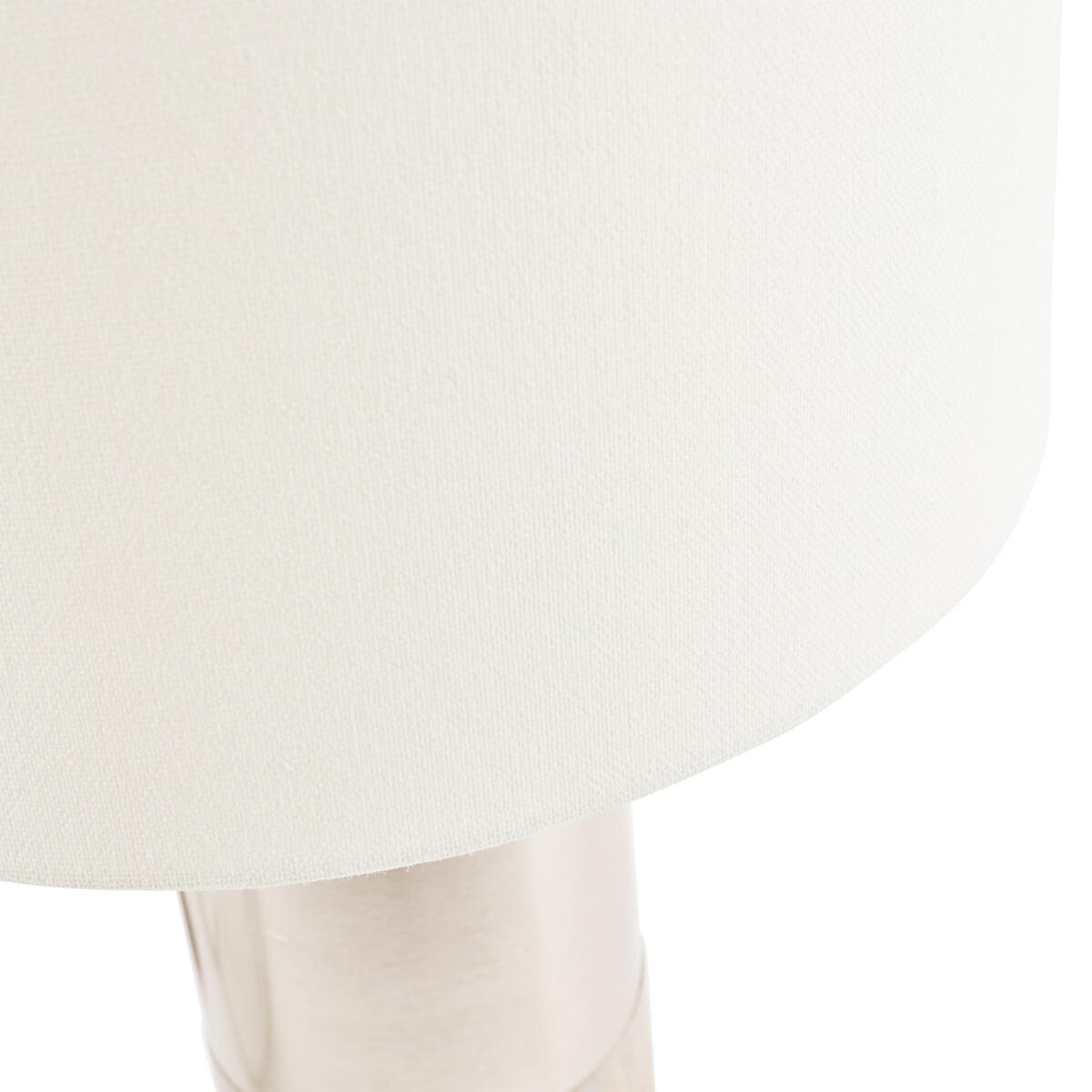 Grey Wood and Silver Metal Table Lamp – image 4