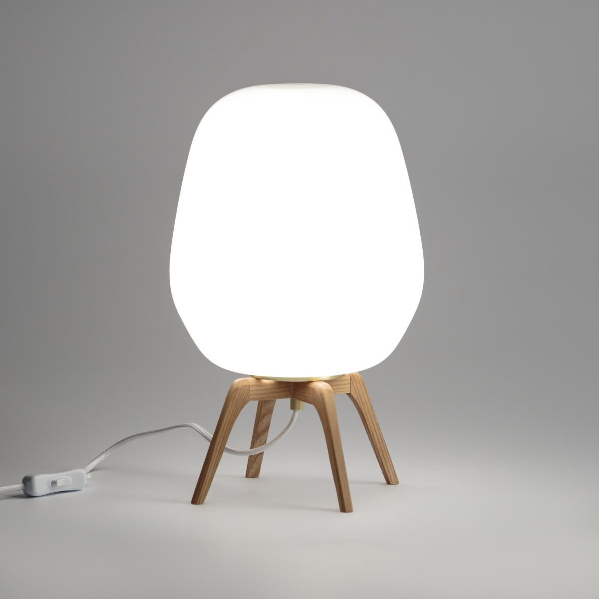 Boldo Smoked Glass & Wood Table Lamp – image 2