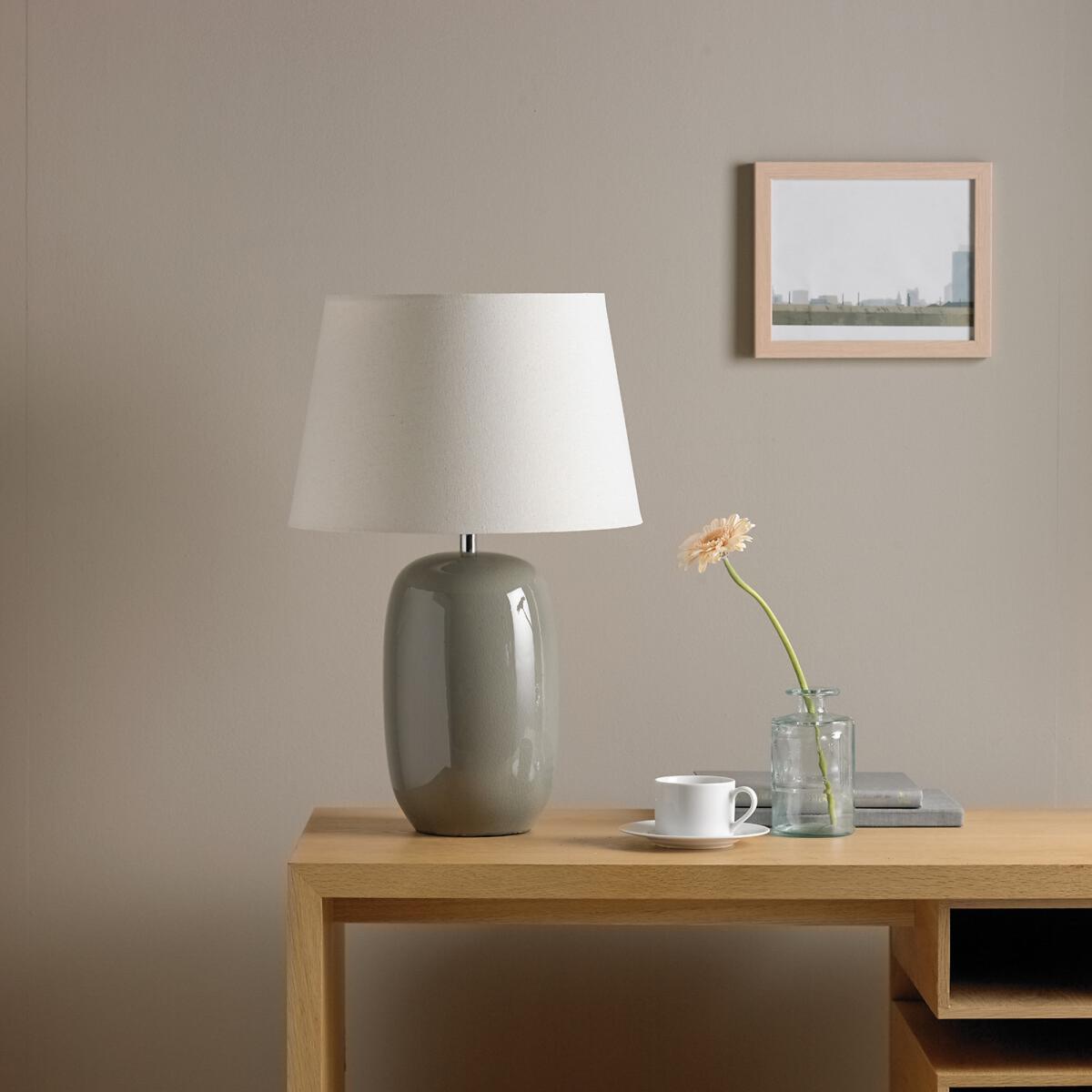 Grey Crackle Glaze Ceramic Table Lamp – image 2