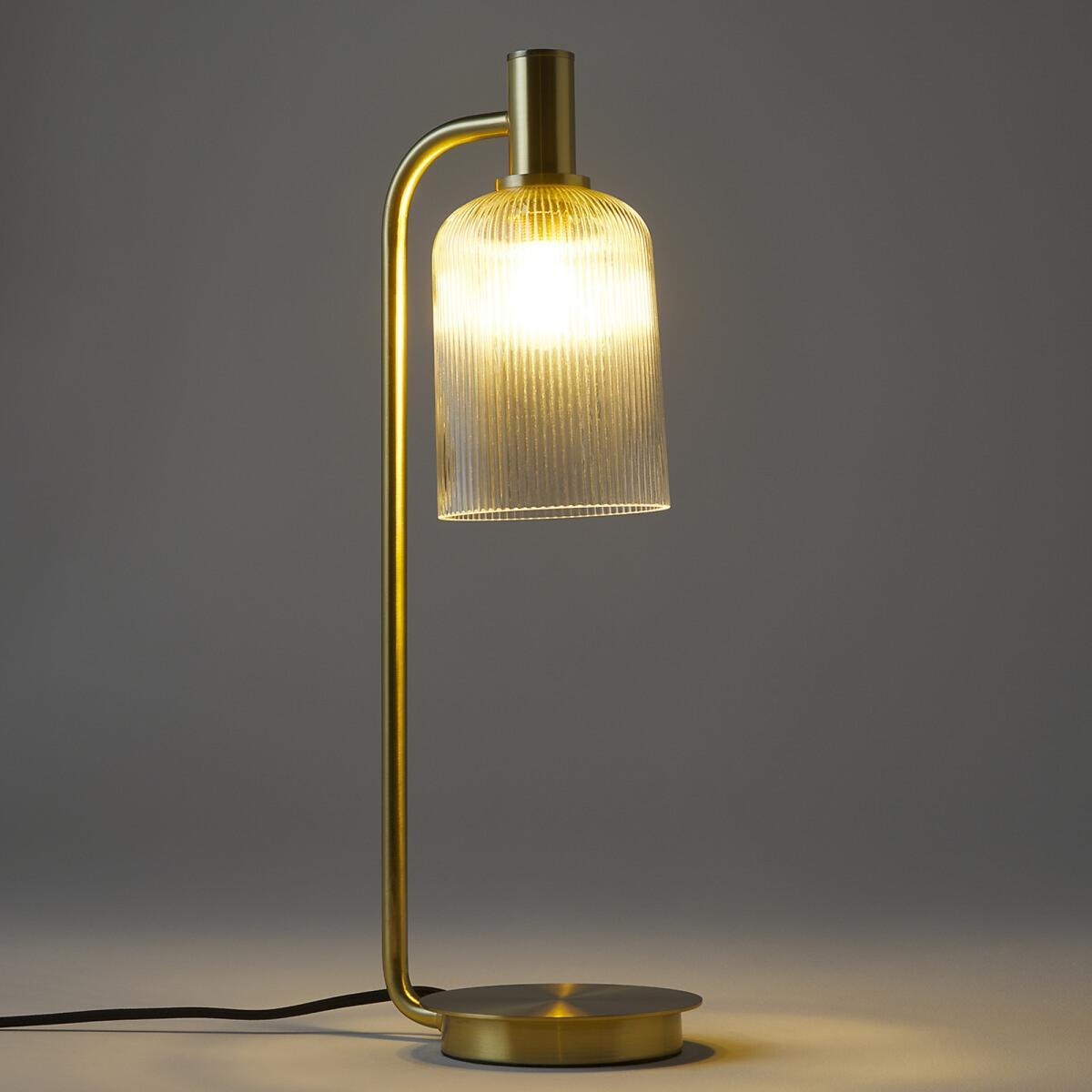 Bogota Table Lamp in Brass and Striated Glass – image 2