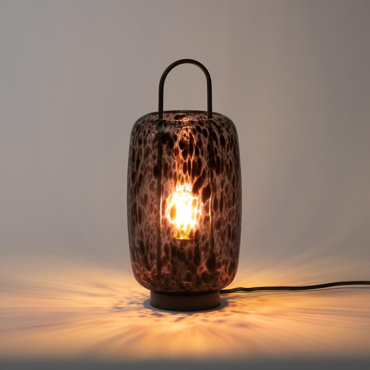 Toleco Metal & Amber Glass Table Lamp – image 2