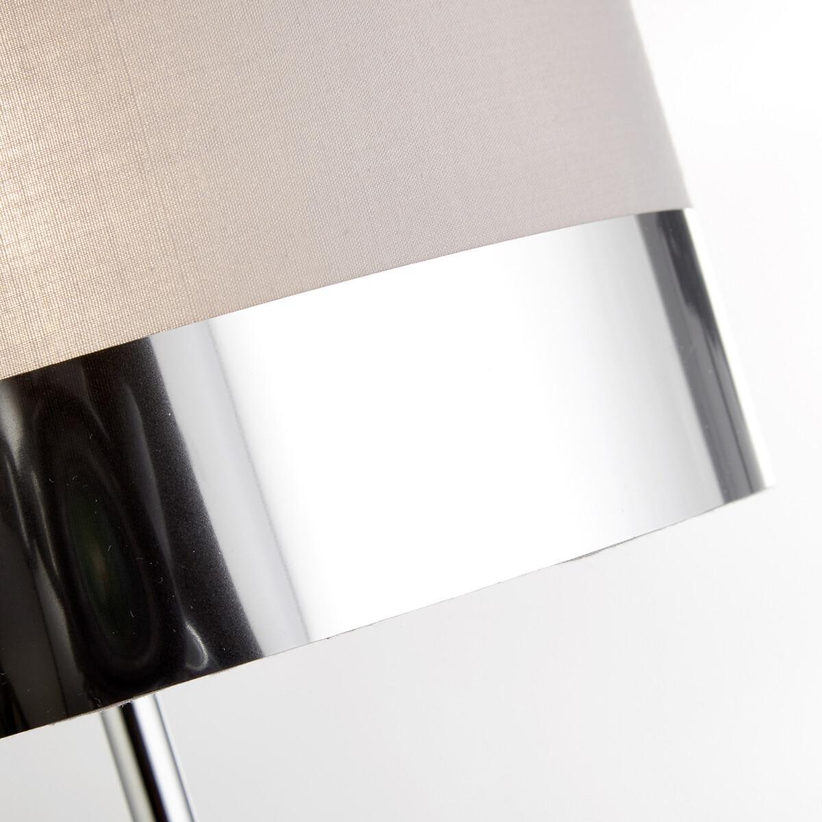 Classic Chrome Base Table Lamp with Grey Shade Metallic Contrast – image 3