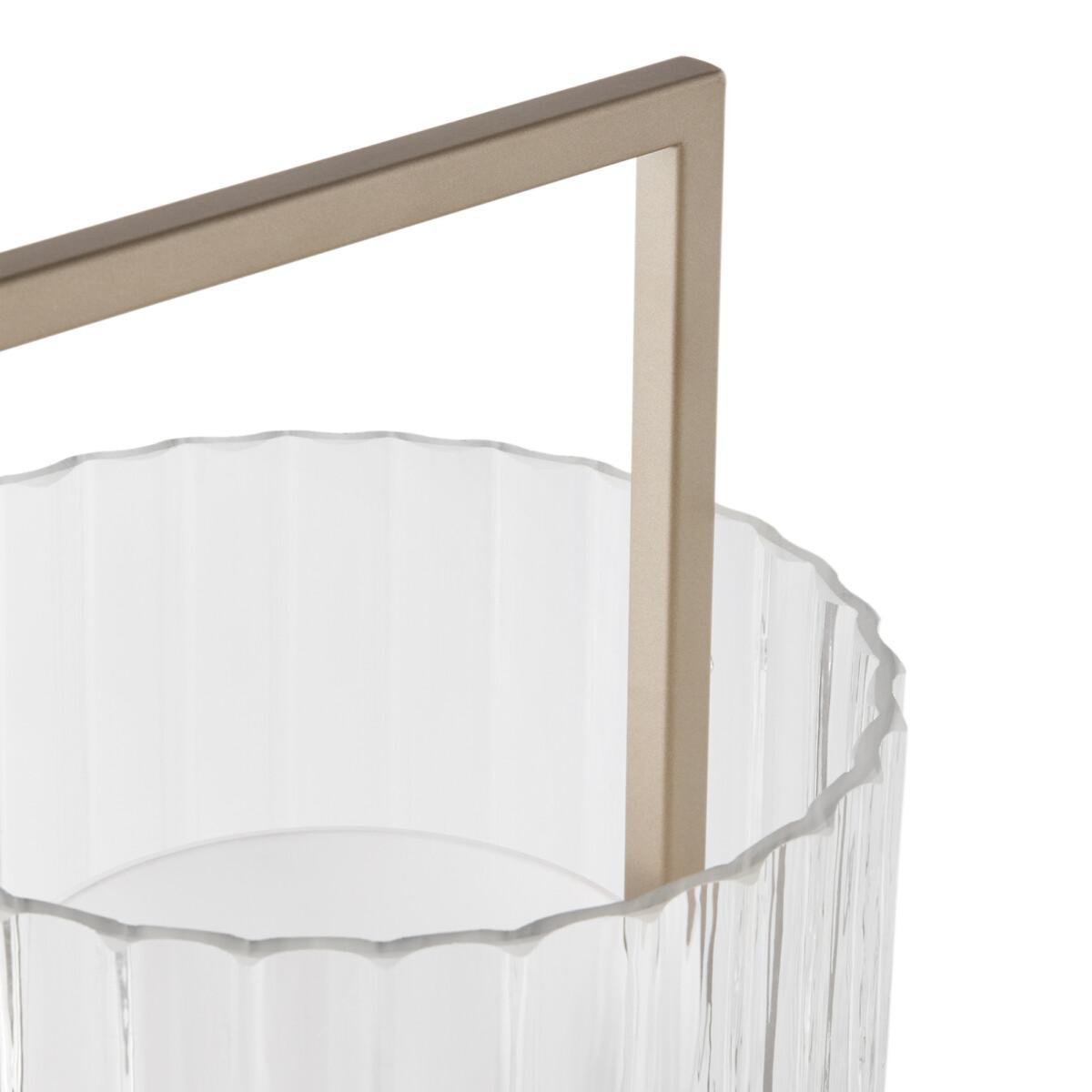 Balodi Striated Opaline Glass and Metal Table Lamp – image 3