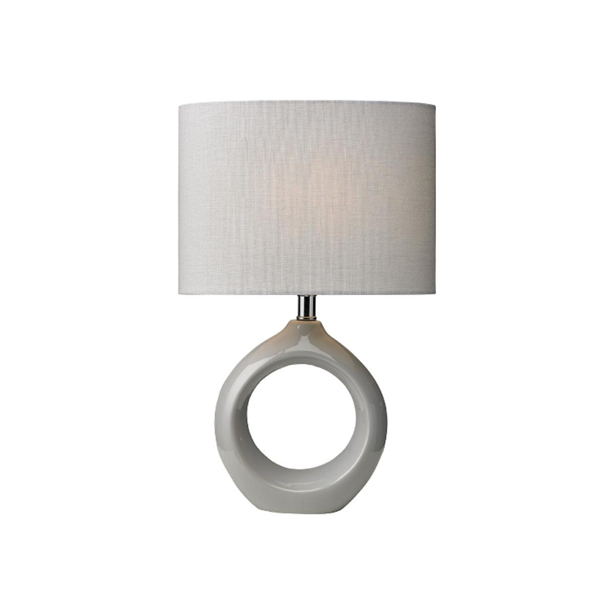 Soft Grey Painted Ceramic Loop Table Lamp