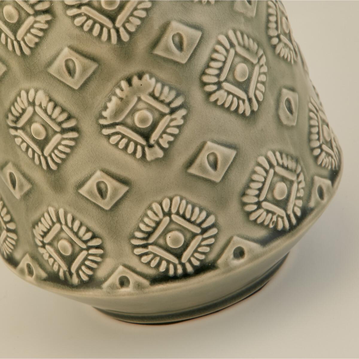 Grey Patterned Ceramic Table Lamp – image 5