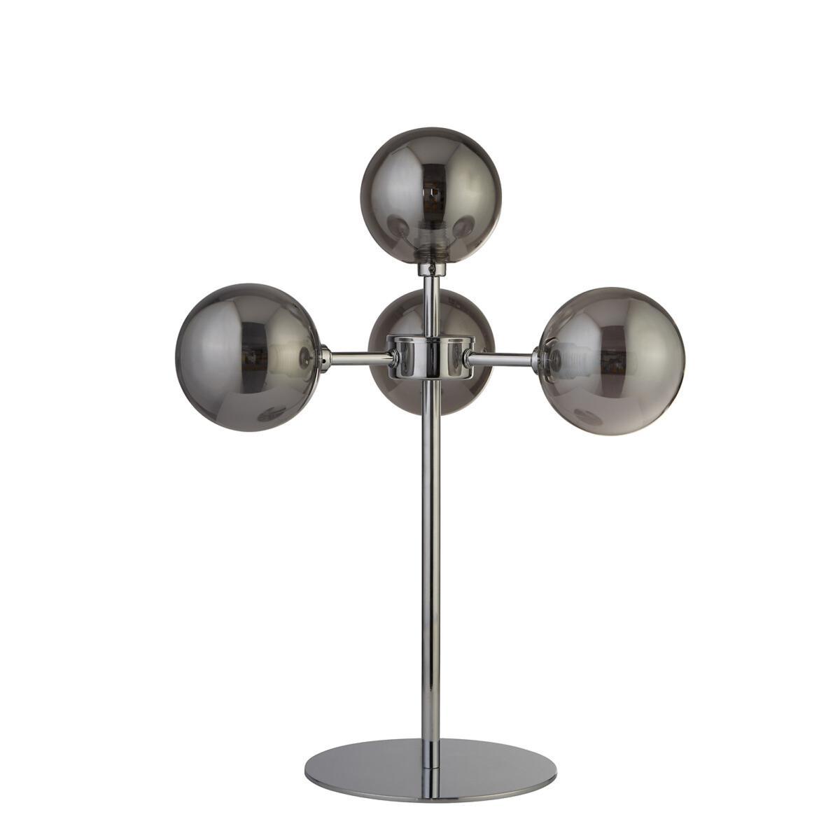 4 Light Chrome and Smoked Glass Orb Table Lamp – image 2