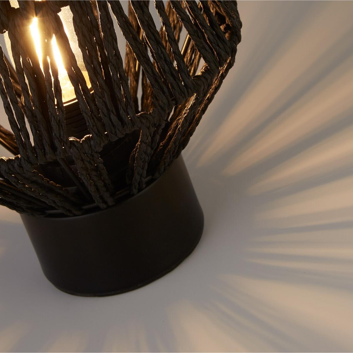 Woven Rattan Frame with Black Detail Table Lamp – image 5