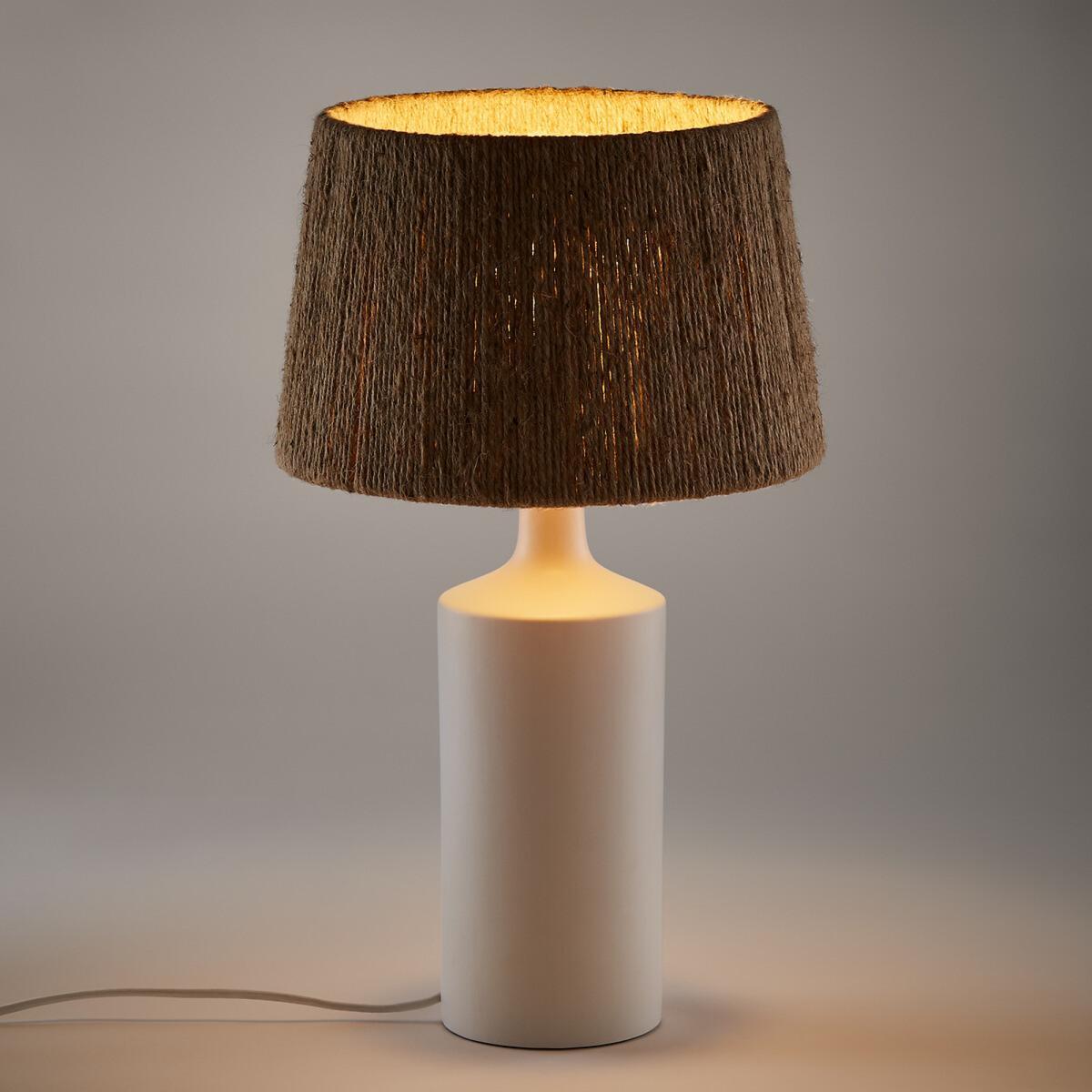 Yoru Ceramic Table Lamp with Hemp Shade – image 2