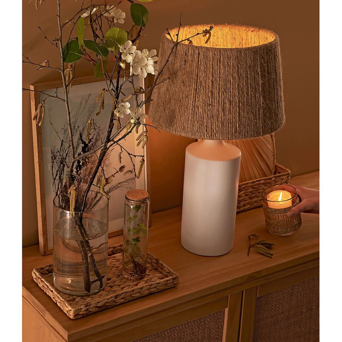 Yoru Ceramic Table Lamp with Hemp Shade – image 4