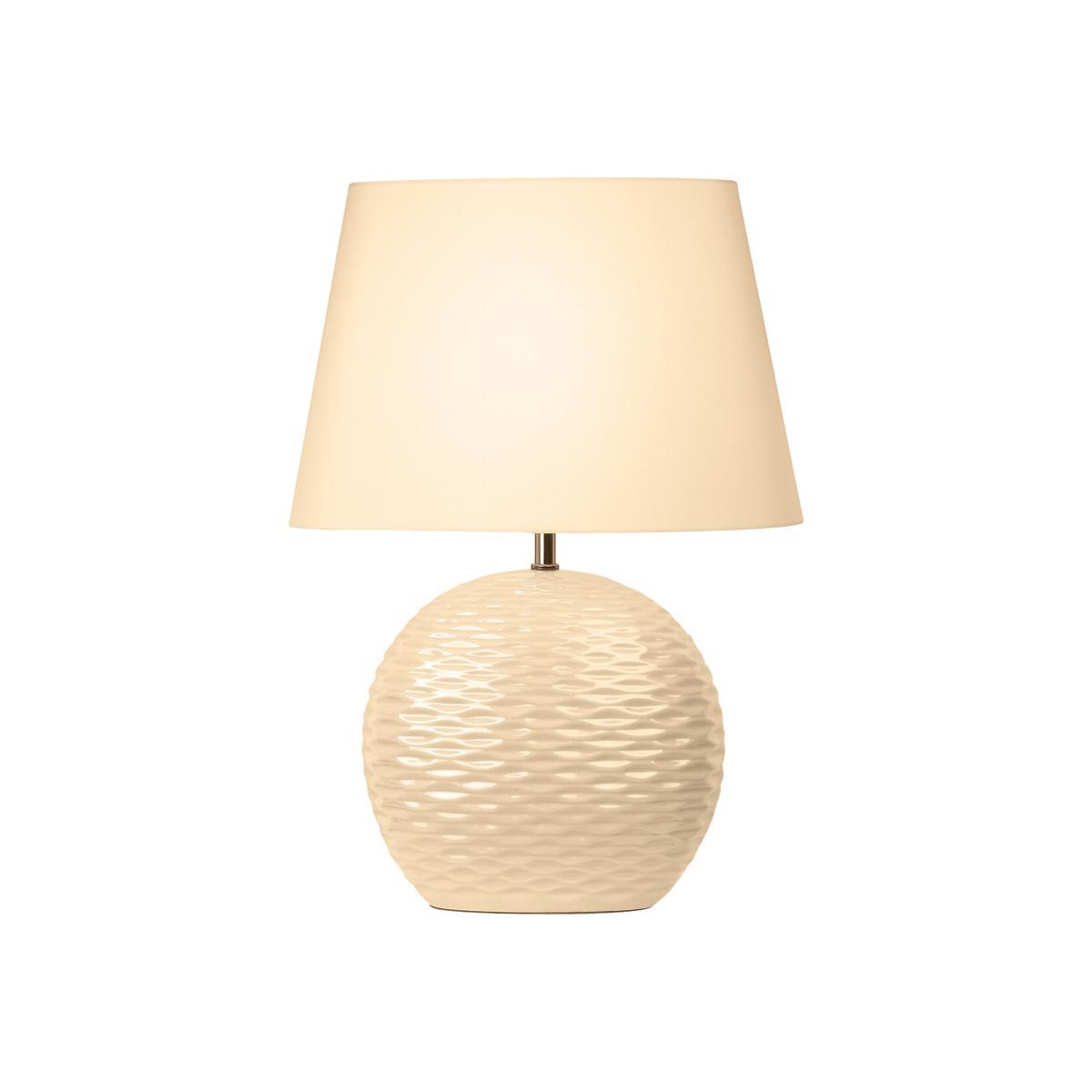 Cream Ripple Texture Ceramic Table Lamp with Co Cordinating Shade