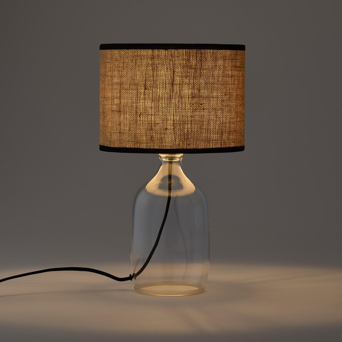 Ania Glass & Linen Table Lamp – image 2