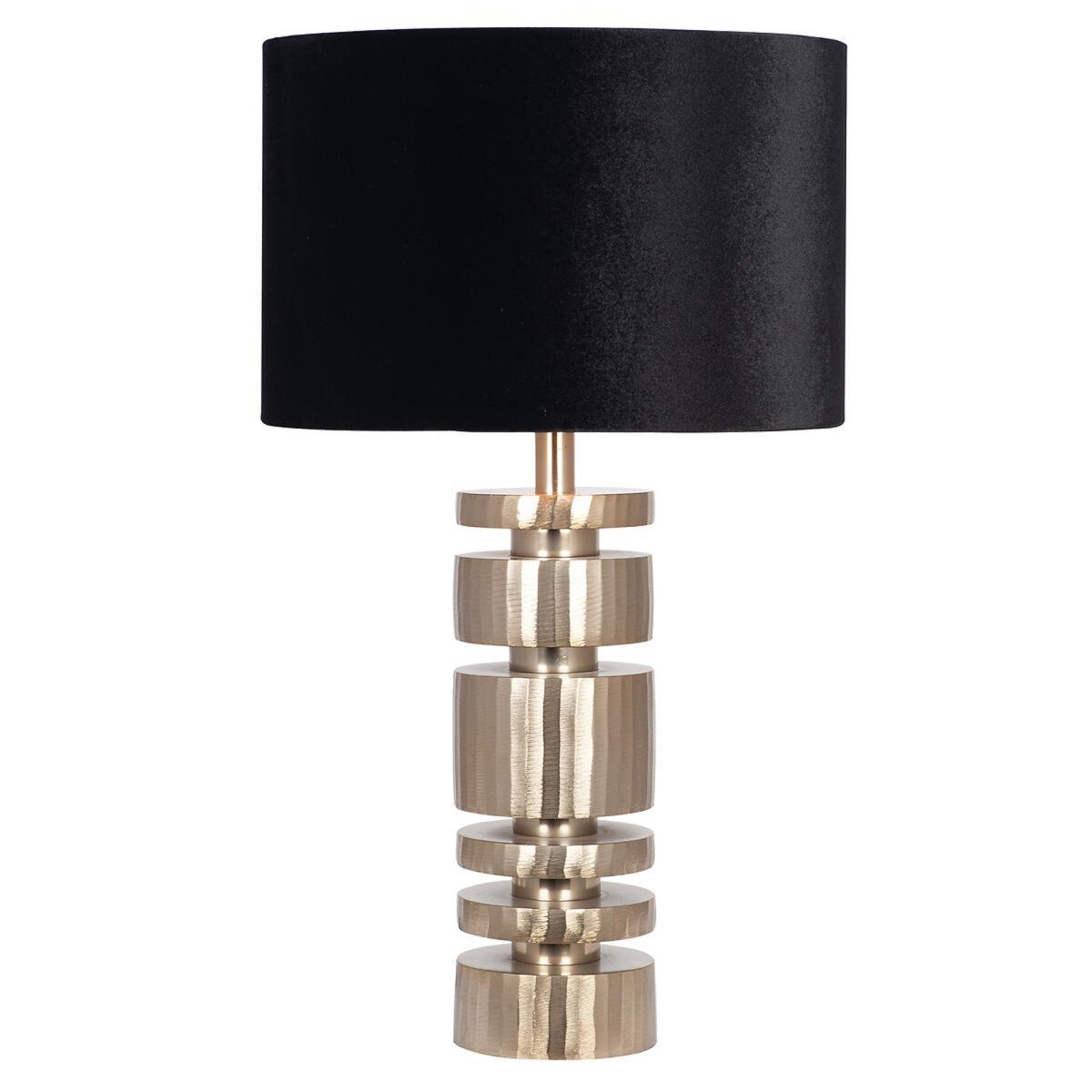 Champagne Gold Metal Stacked Cylinder Table Lamp Base – image 2