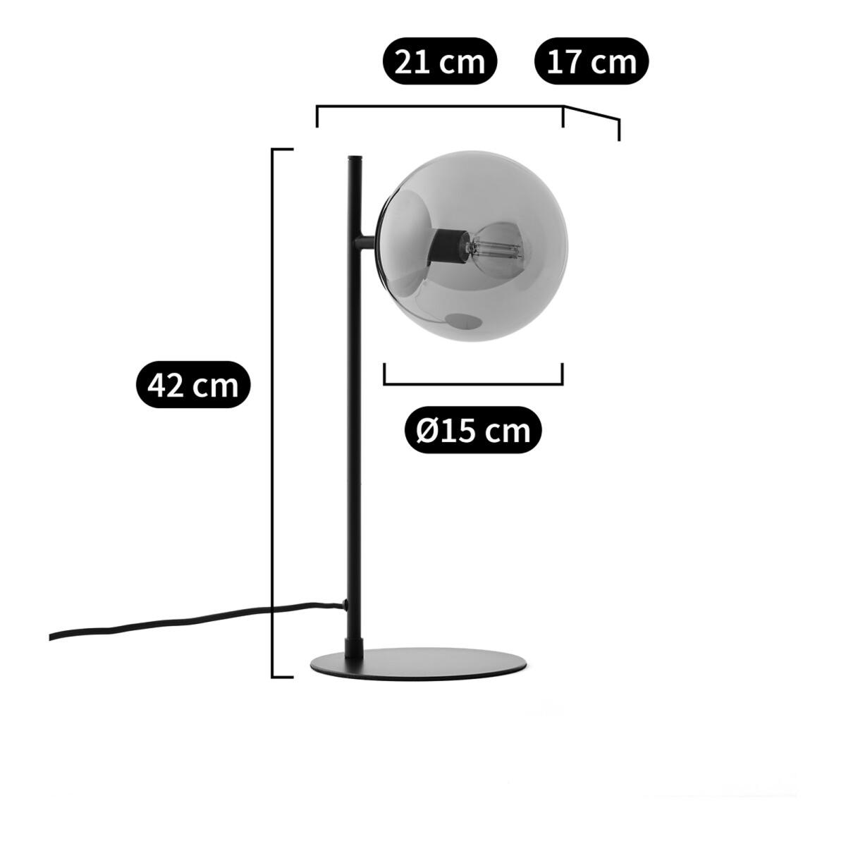Atea Metal and Smoked Glass Table Lamp – image 6