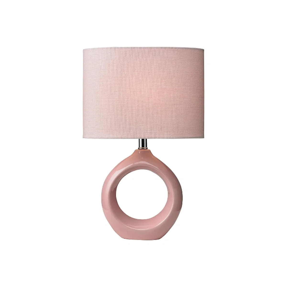 Blush Pink Painted Ceramic Loop Table Lamp