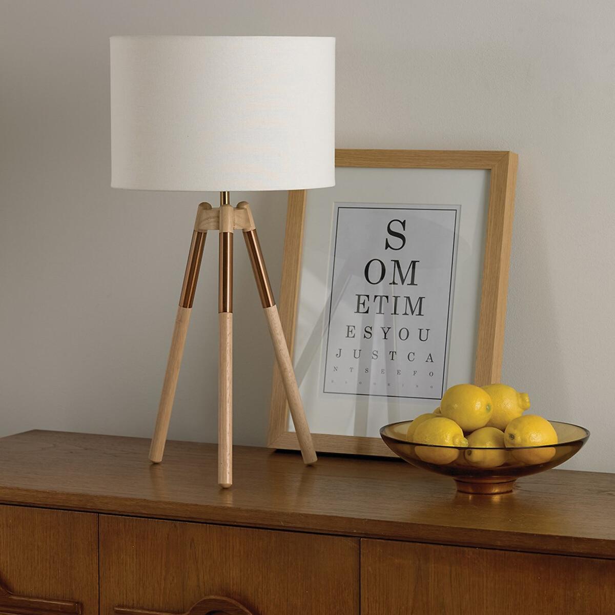 Wooden Tripod Table Lamp – image 2