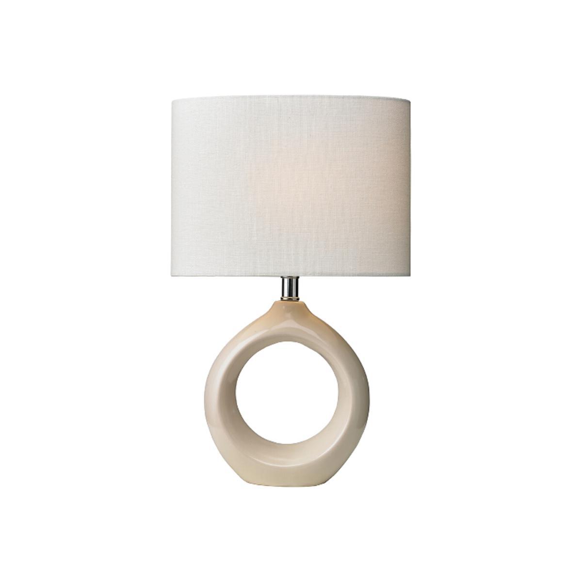 Cream Painted Ceramic Loop Table Lamp